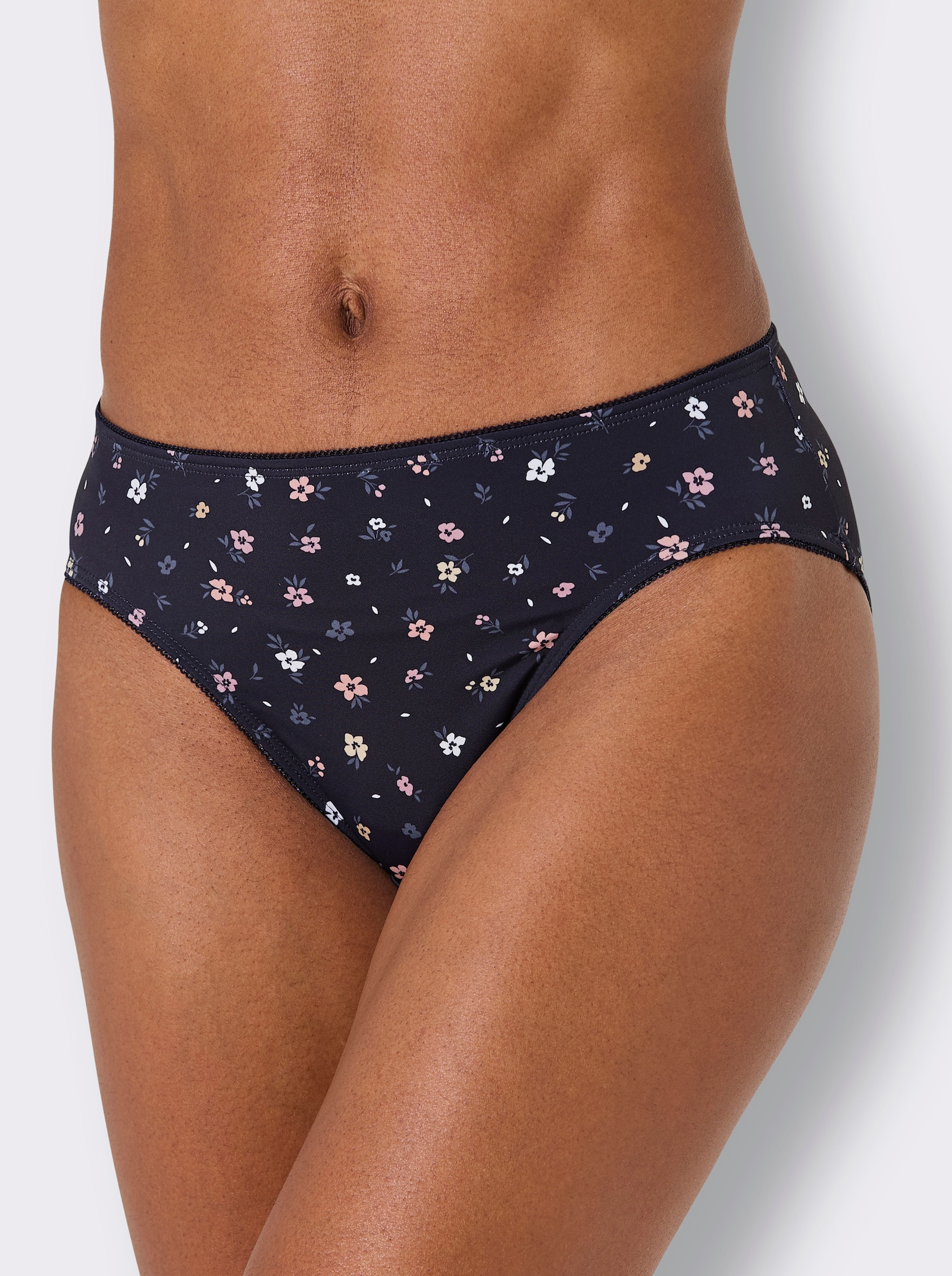 wäschepur Jazzpants mit Mäusezähnchenborte - marine-mauve + marine