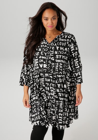 Aniston PLUS Longbluse - schwarz-weiß