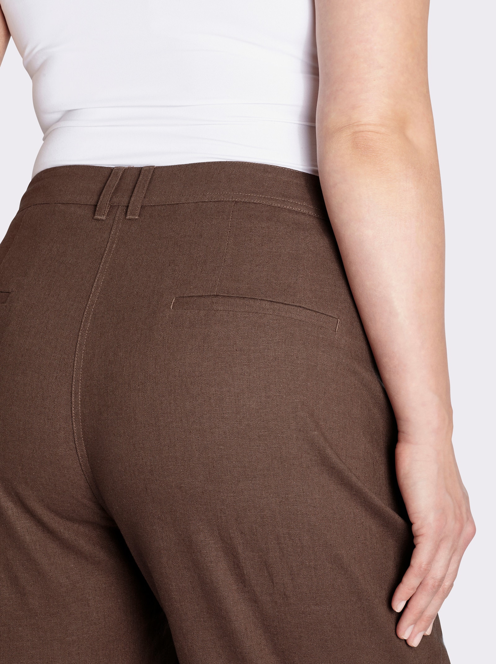 sheego Leinen-Mix-Hose - schoko