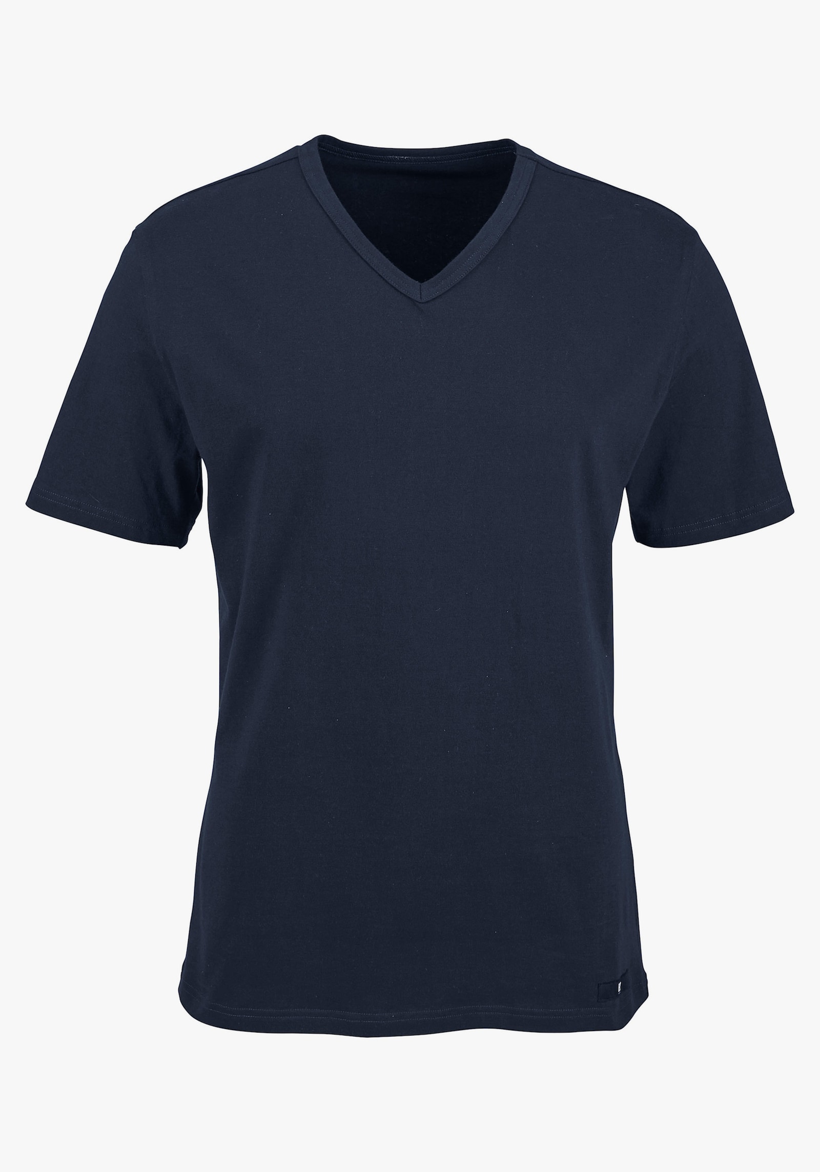 H.I.S Unterziehshirt - marine, grau-meliert
