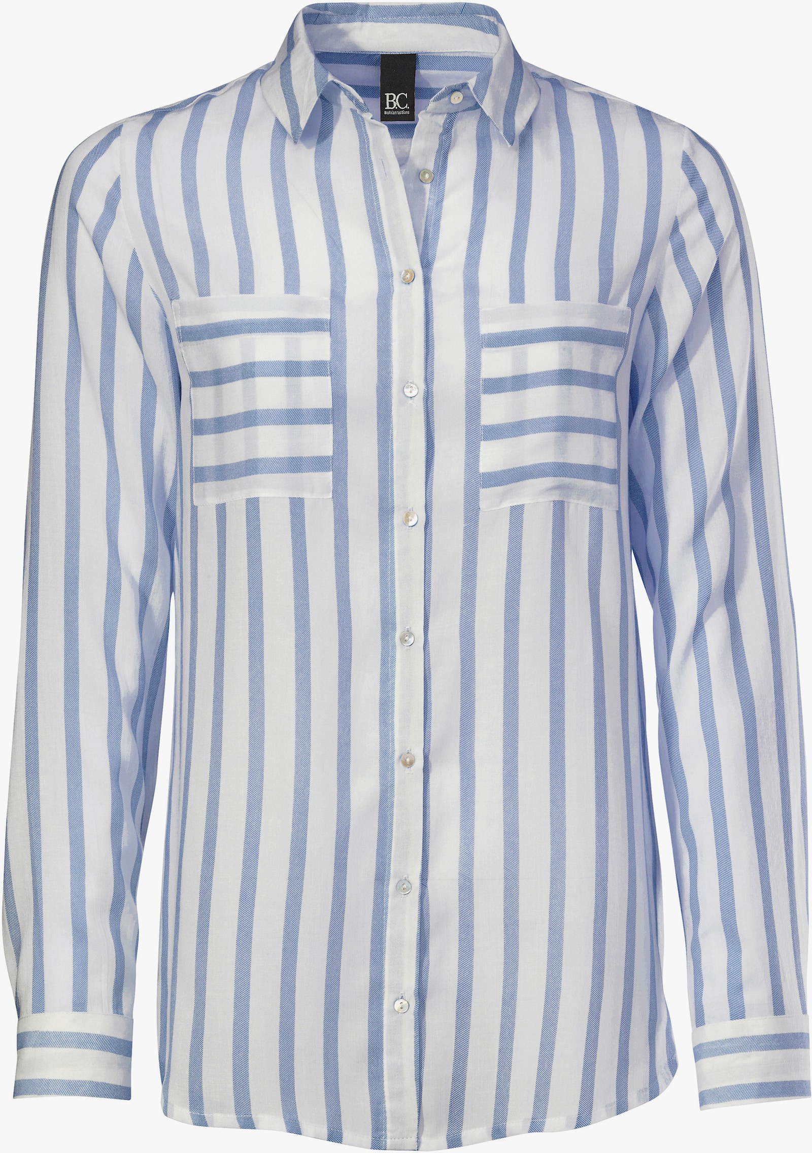 heine Hemdbluse im Streifen-Look - bleu-ecru