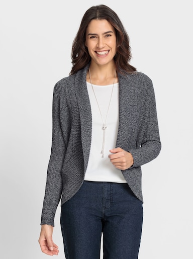 Strickjacke mit Schalkragen - marine-meliert