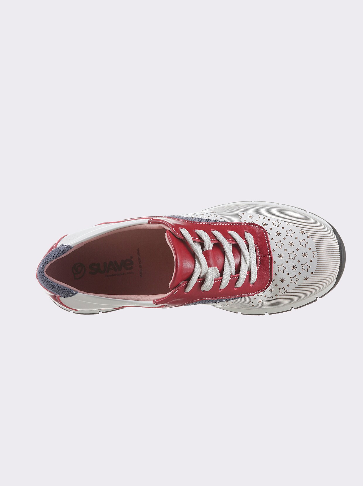Suave Schnürschuh - weiß-rot