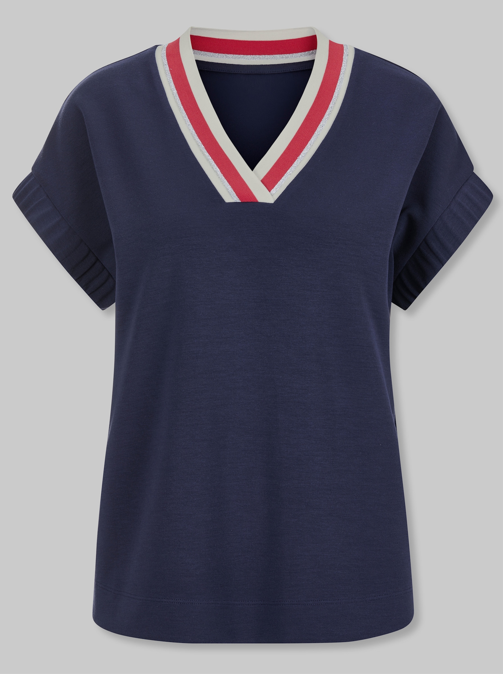 heine Sweatshirt mit Glitzer-Streifen - marine-rot