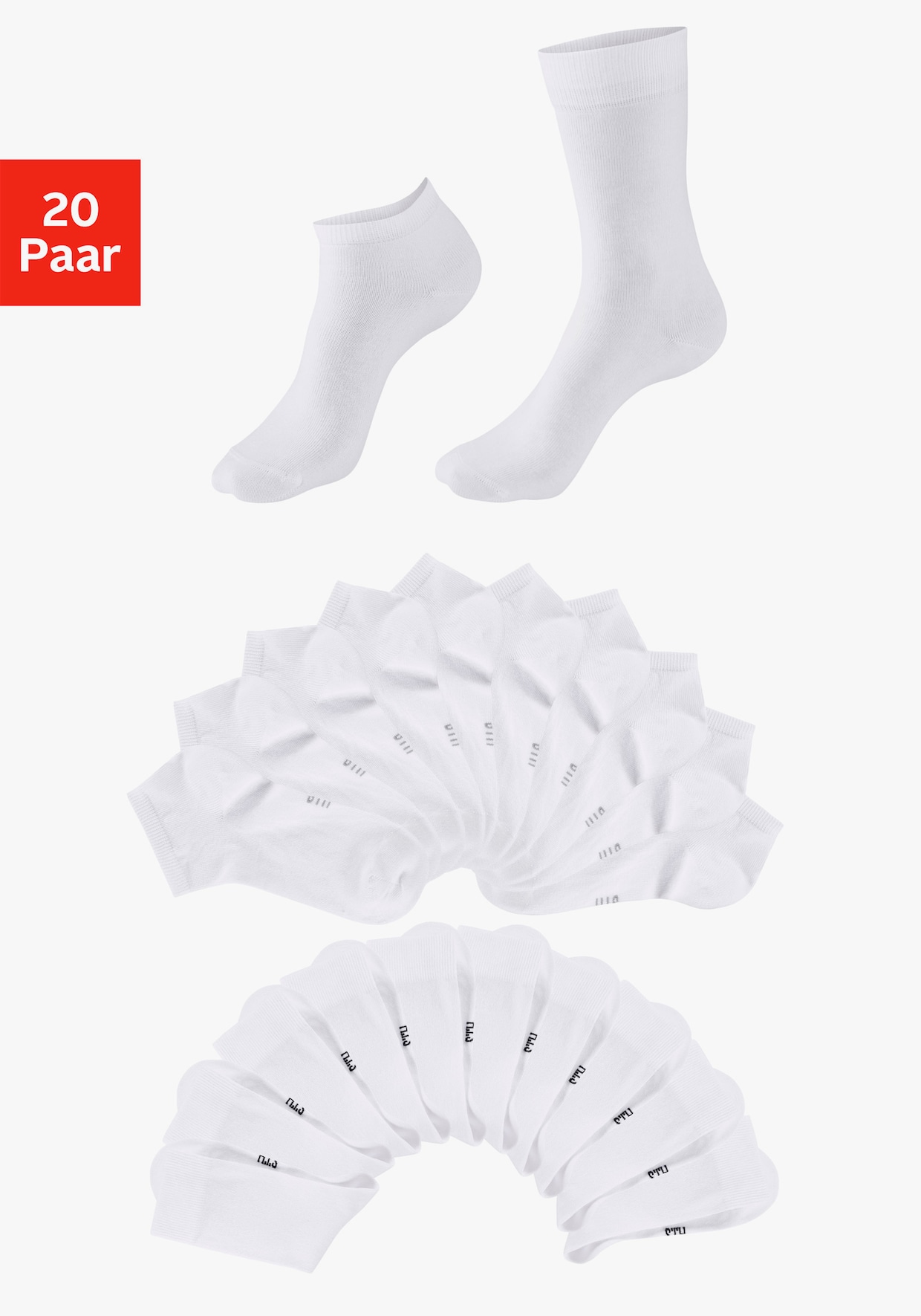 H.I.S Basicsocken - 20x weiss