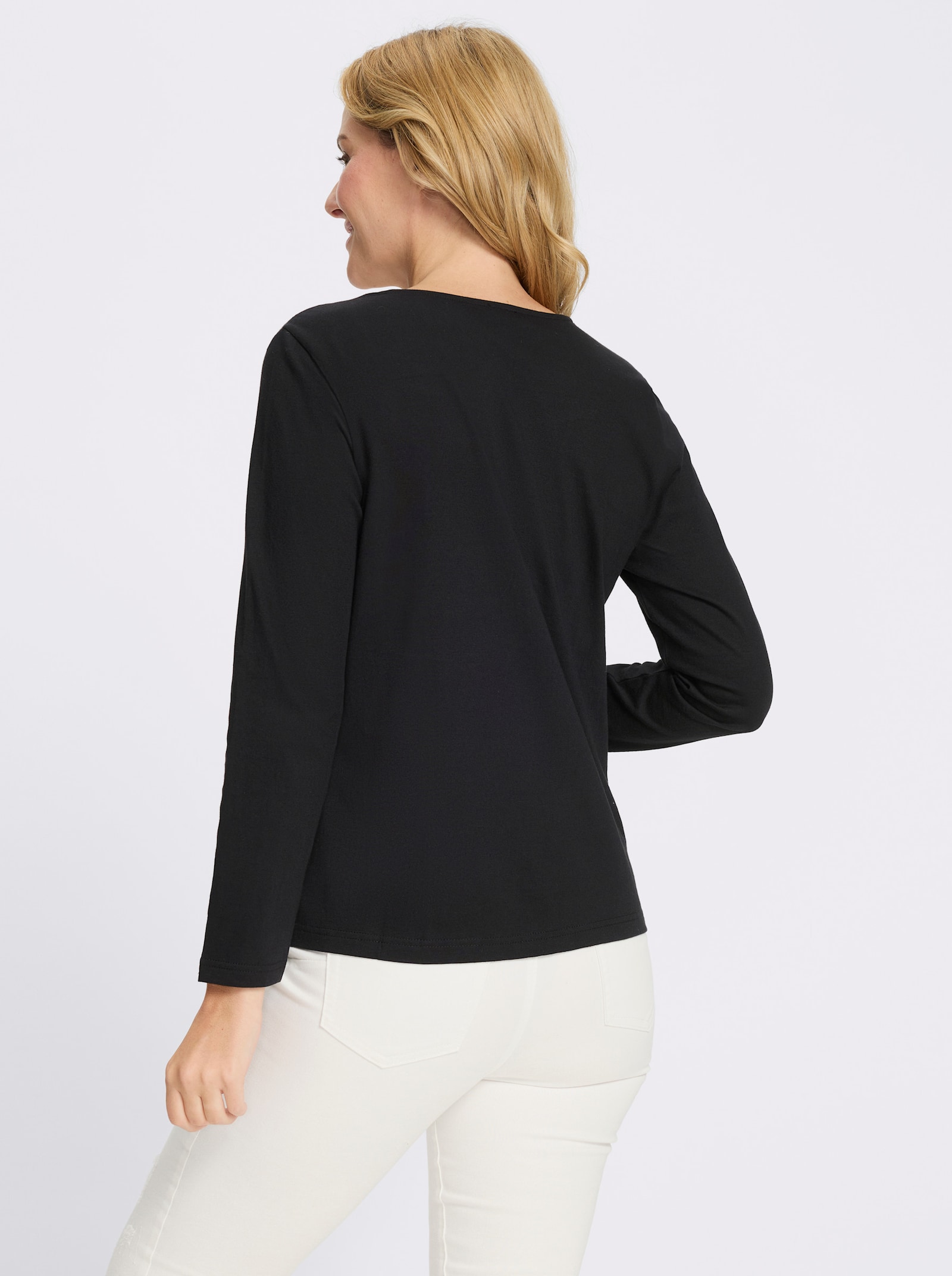 2-in-1-Shirt mit Animal-Print - schwarz