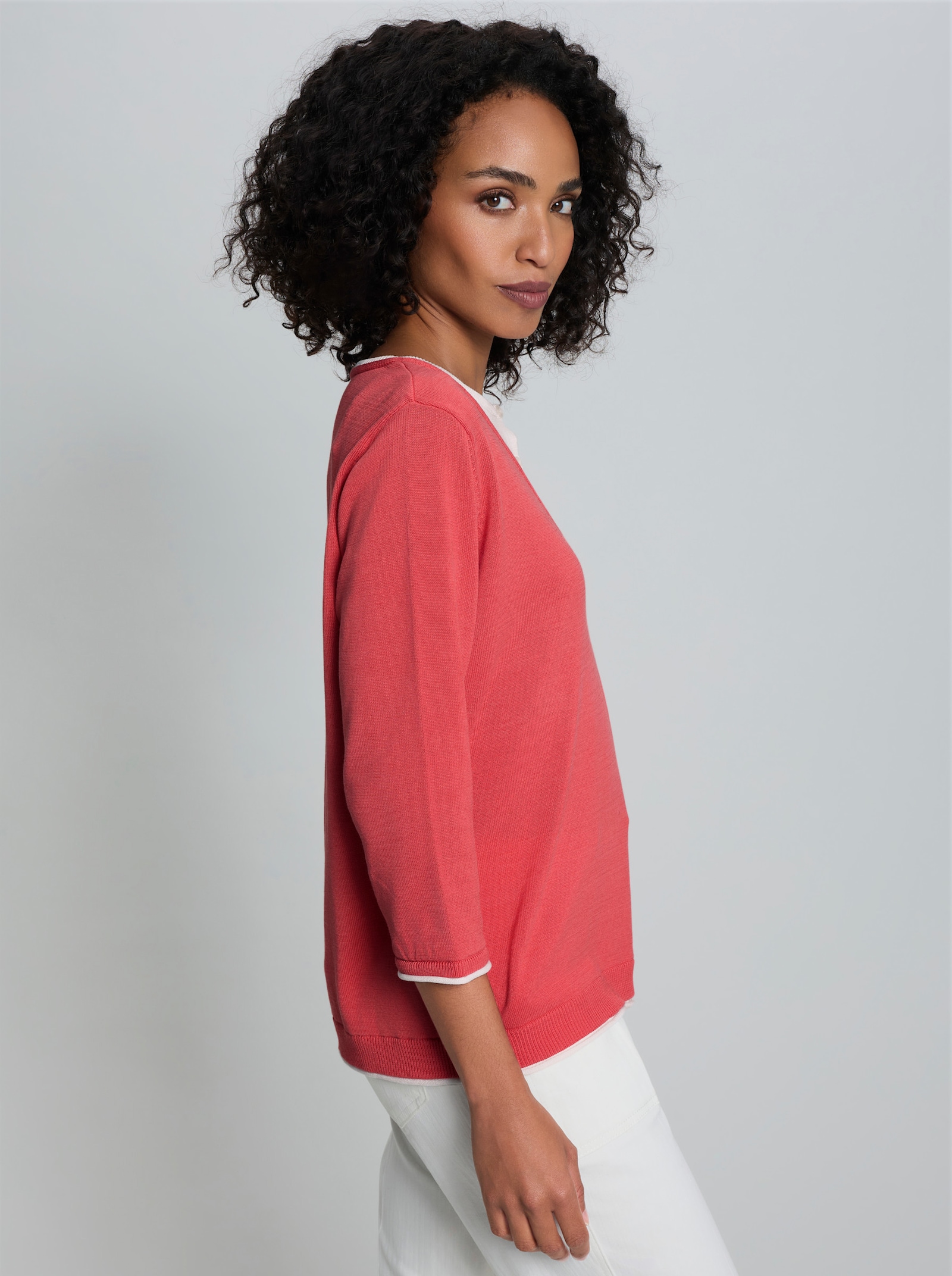 heine Pullover in 2-in-1-Optik - koralle