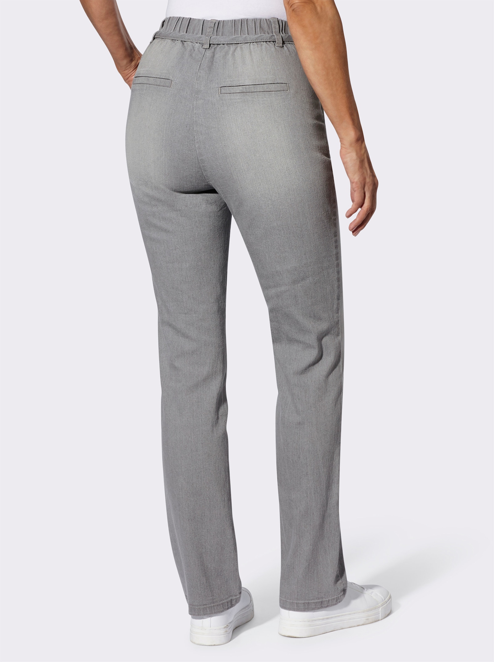 Club of Comfort Jeans mit Bindeband - light grey-denim