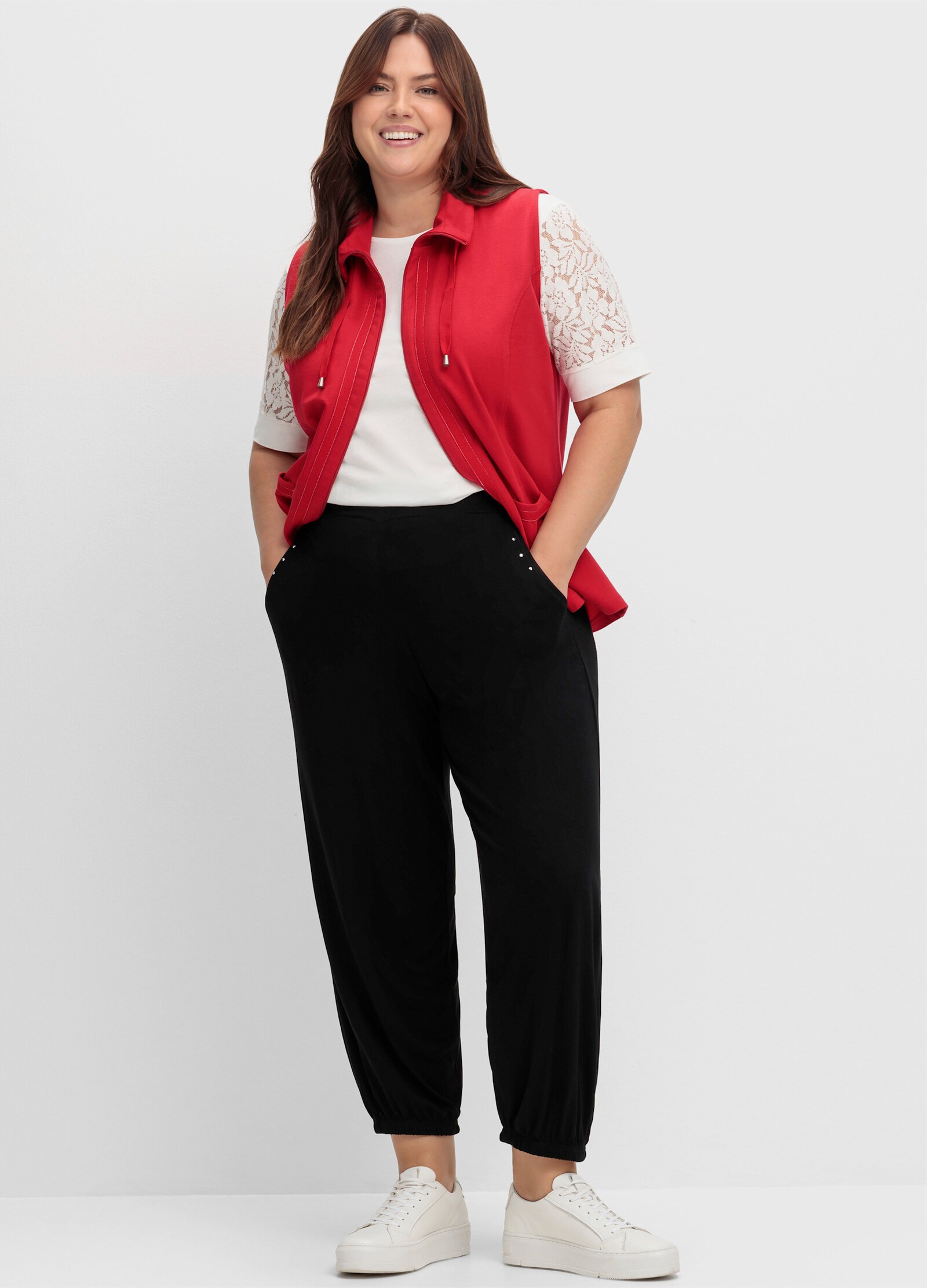 Shirtweste mit gerafften Taschen - rot