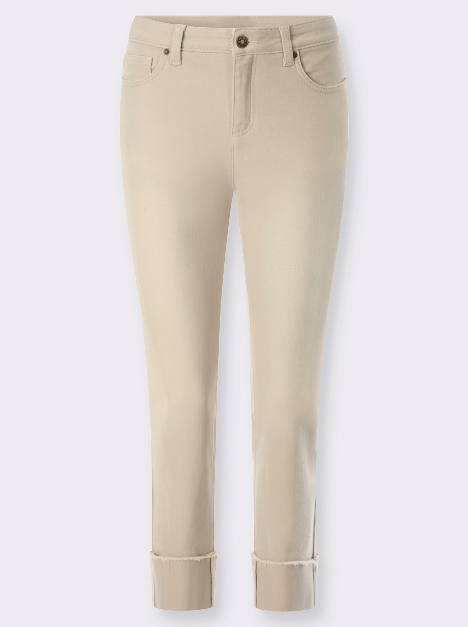 heine 7/8-Jeans mit Häkelborte - sand