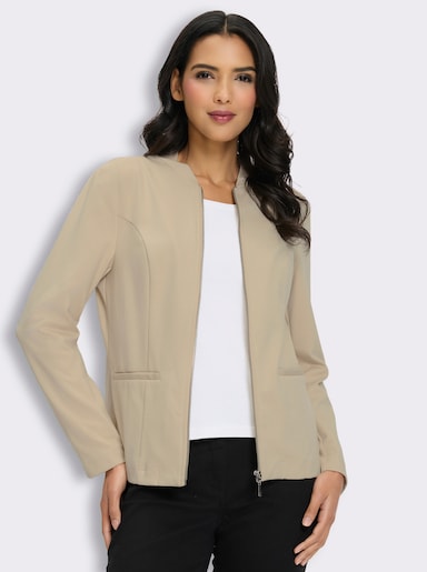 Sweatblazer mit Wiener Nähten - sand
