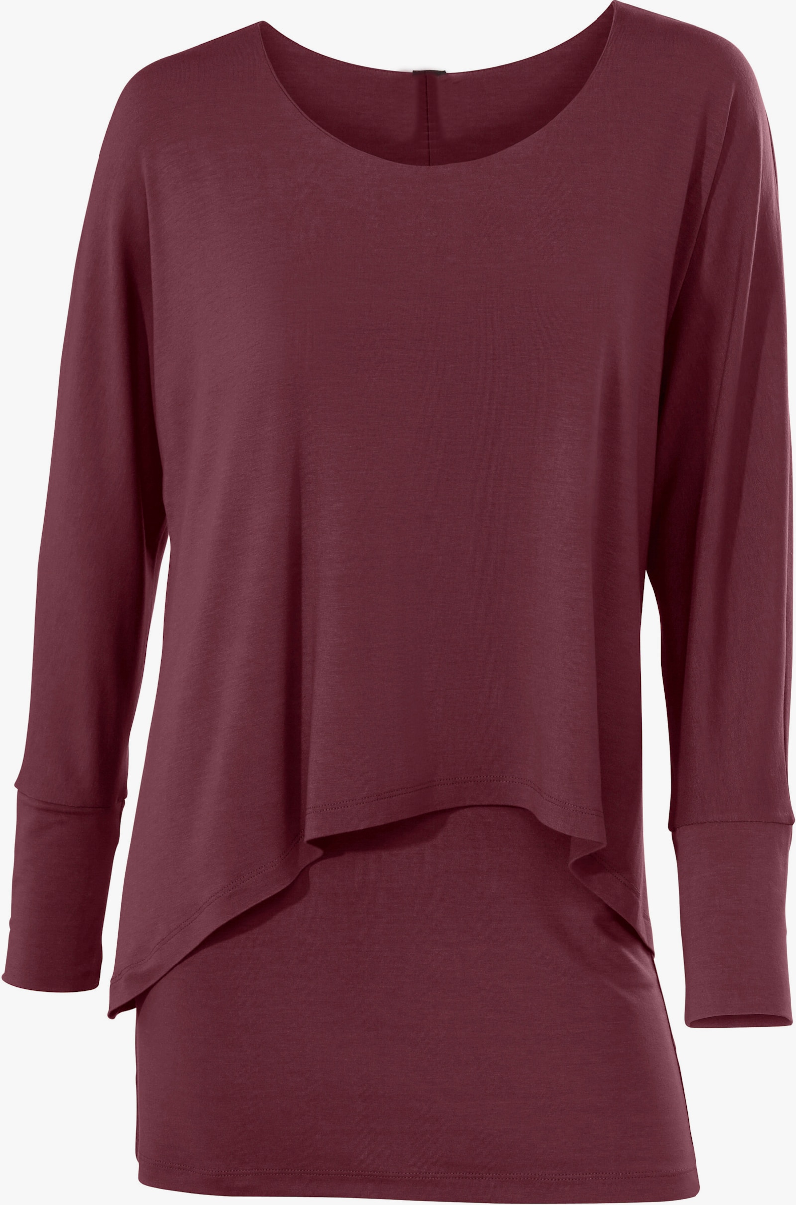 heine Rundhalsshirt mit Fledermaus-Ärmeln - bordeaux