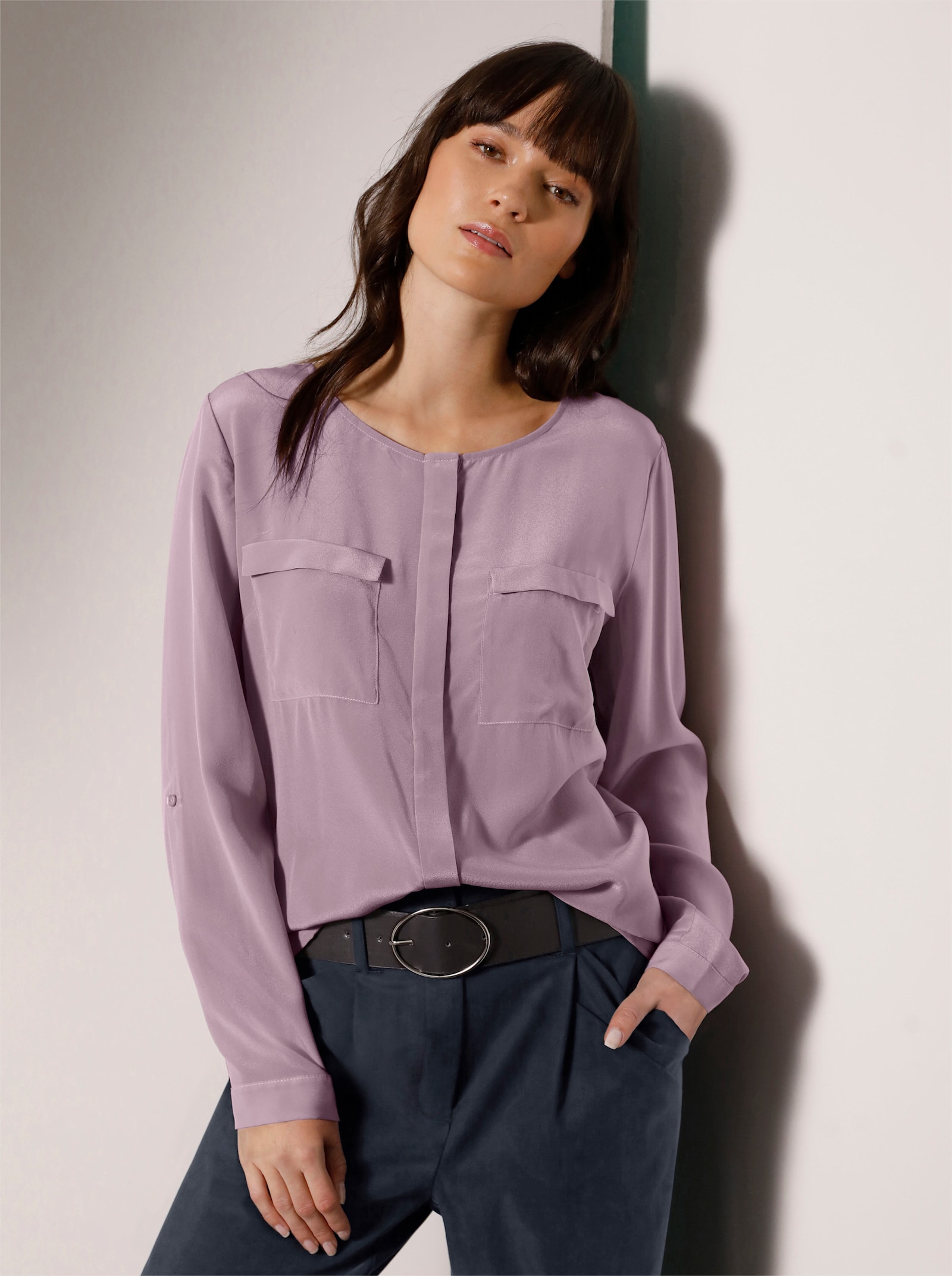 heine Seidenbluse mit mattem Glanz - mauve