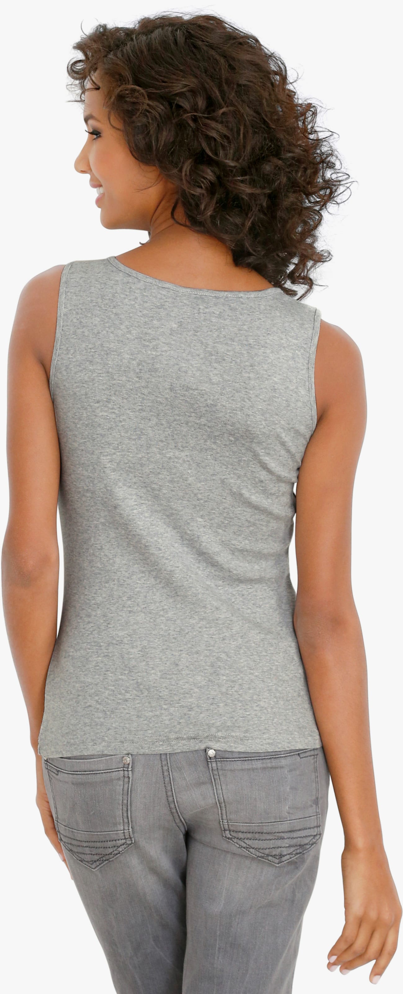 heine Linne med fyrkantig ringning - grå-melerad