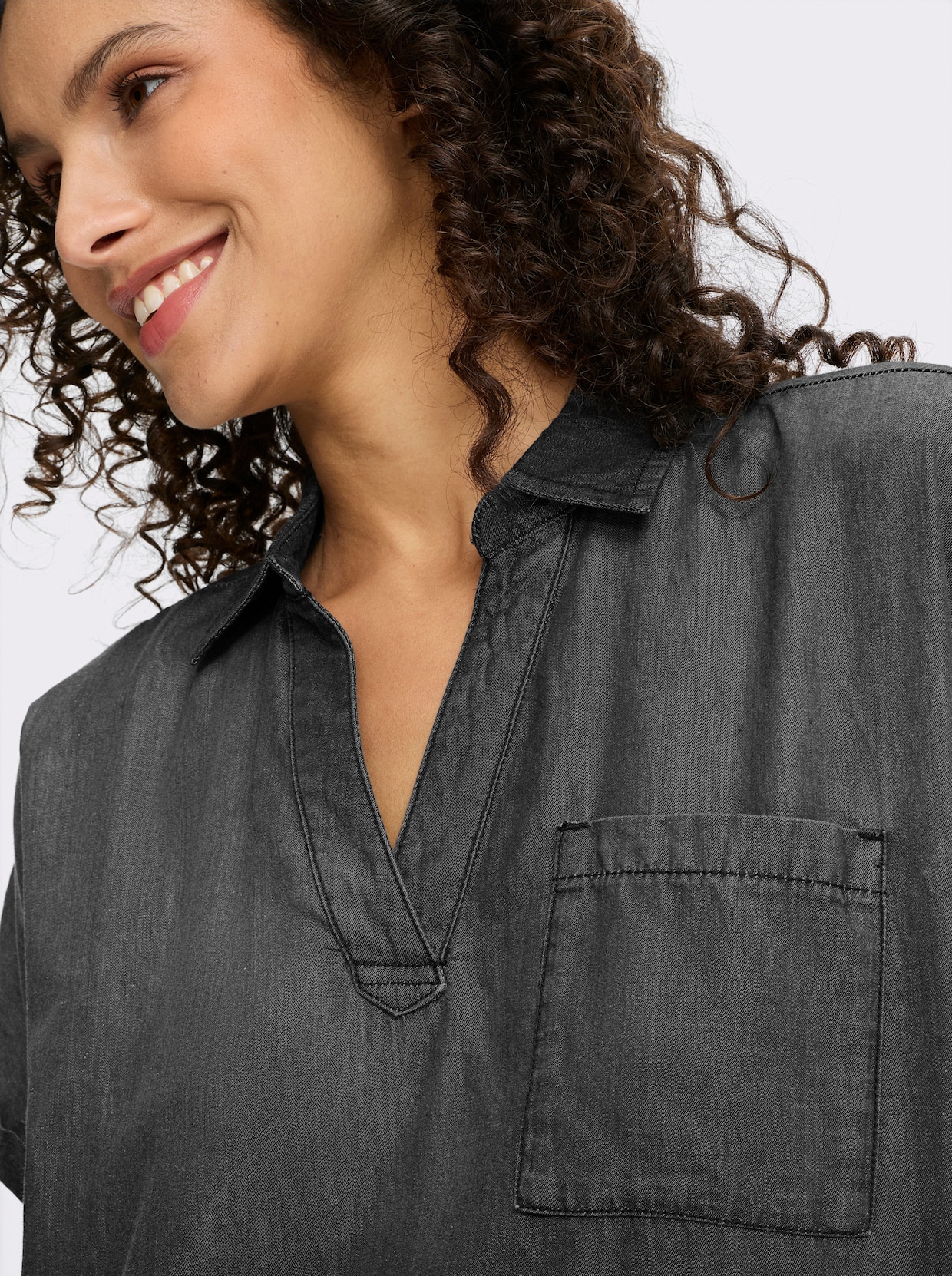 heine Jeansbluse - black denim