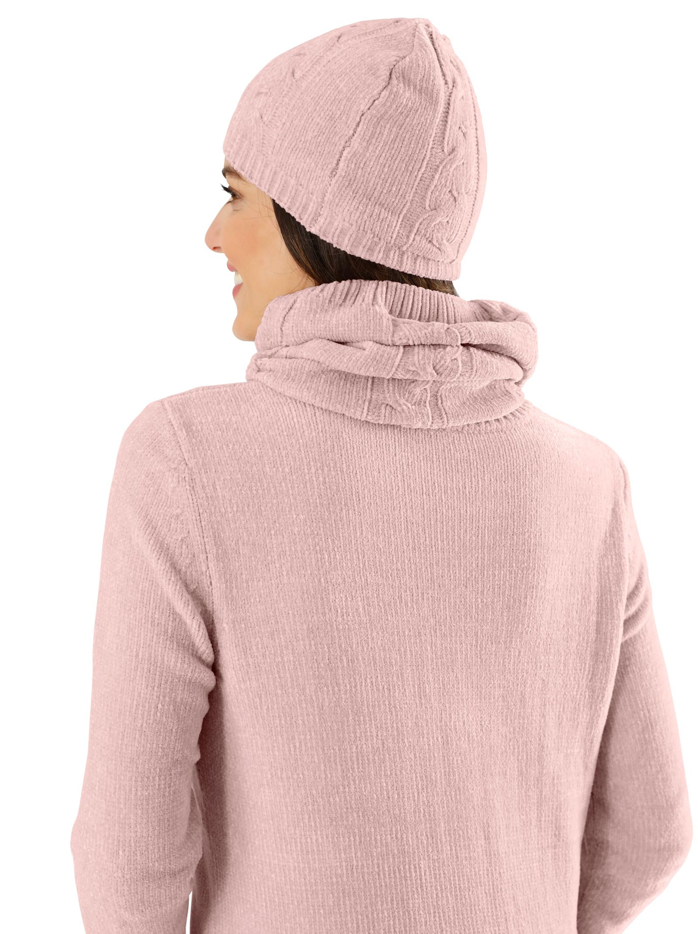 Set: Schal und Mütze - rosé