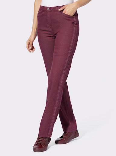 Jeans mit Reißverschluss-Blende - bordeaux