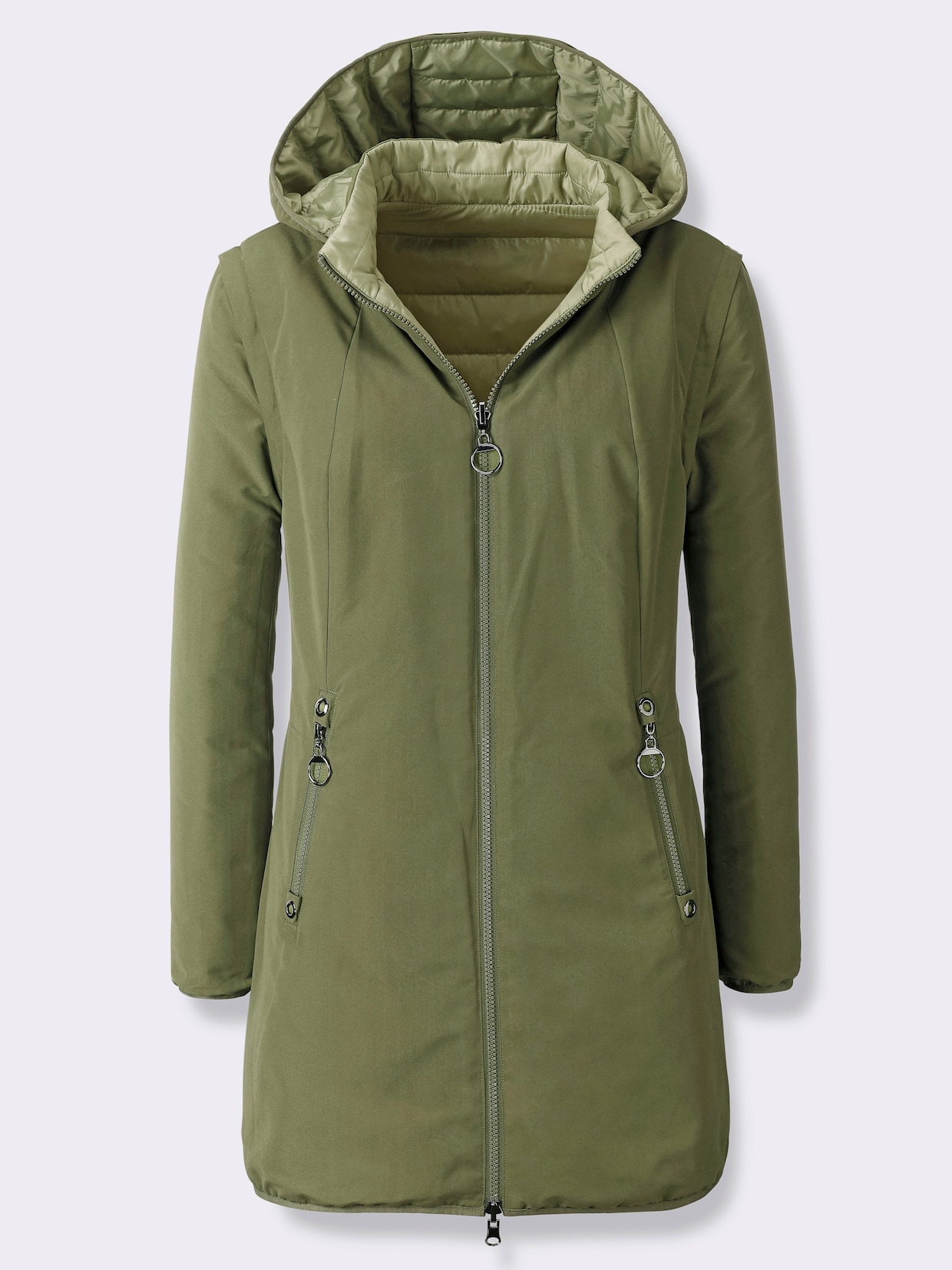 Veste longue - vert roseau