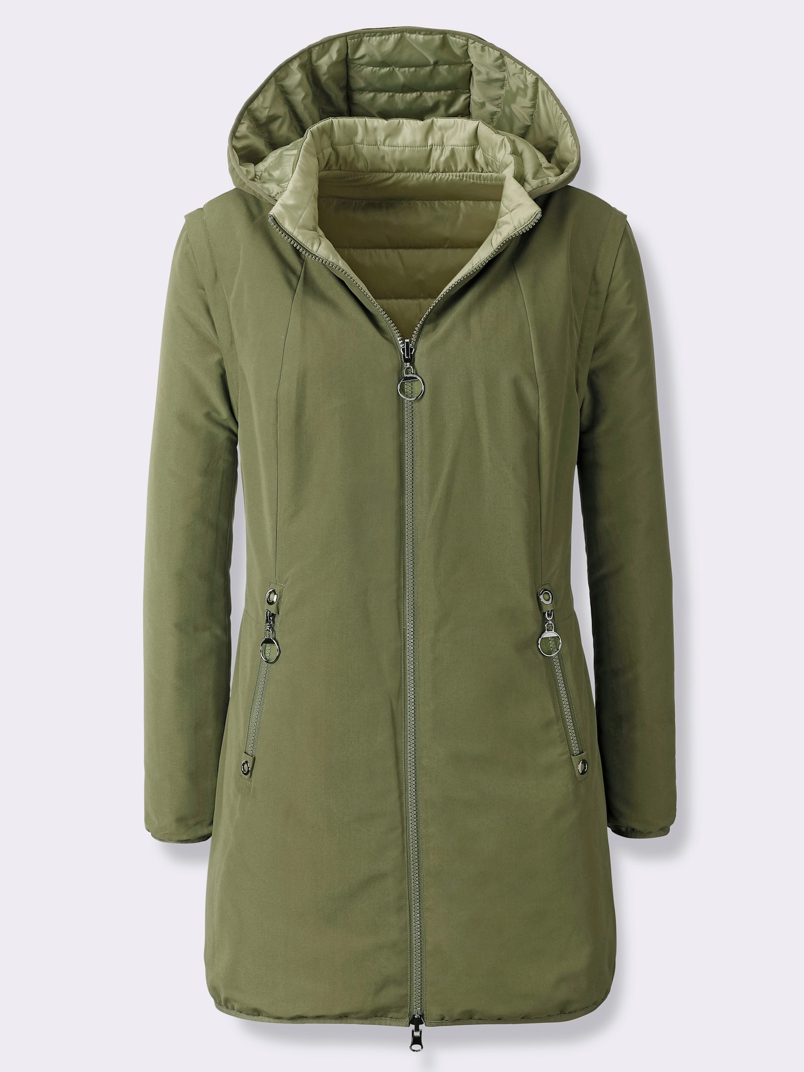 Longjacke mit Wendefunktion - schilf