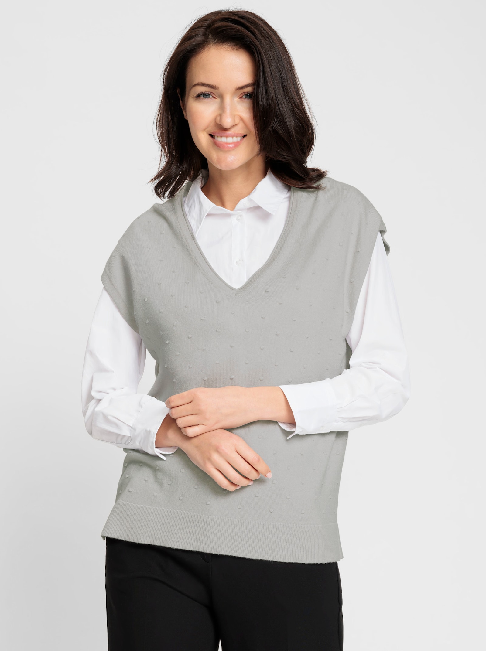 Pullunder in 3D-Struktur - hellgrau