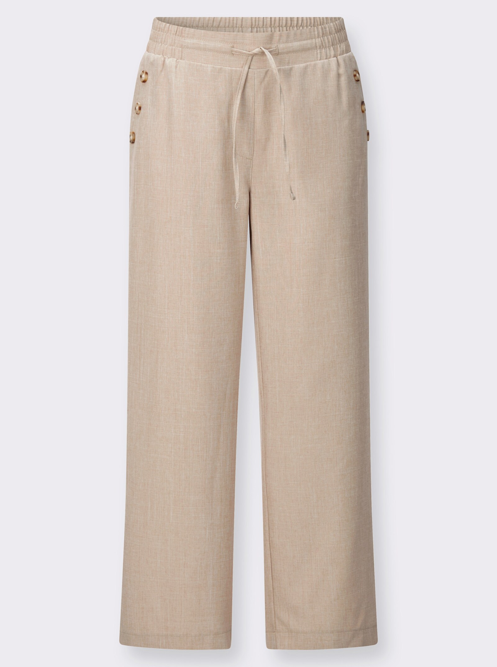Culotte mit Knöpfen in Holz-Optik - beige