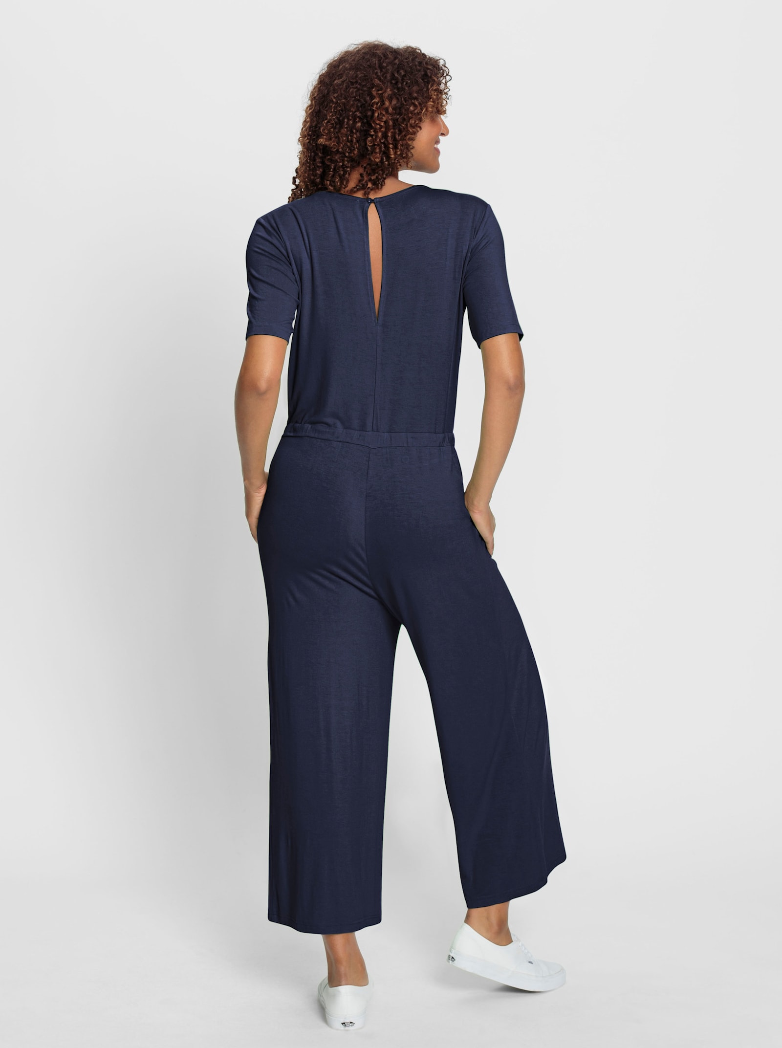 Jumpsuit mit weitem Bein - marine