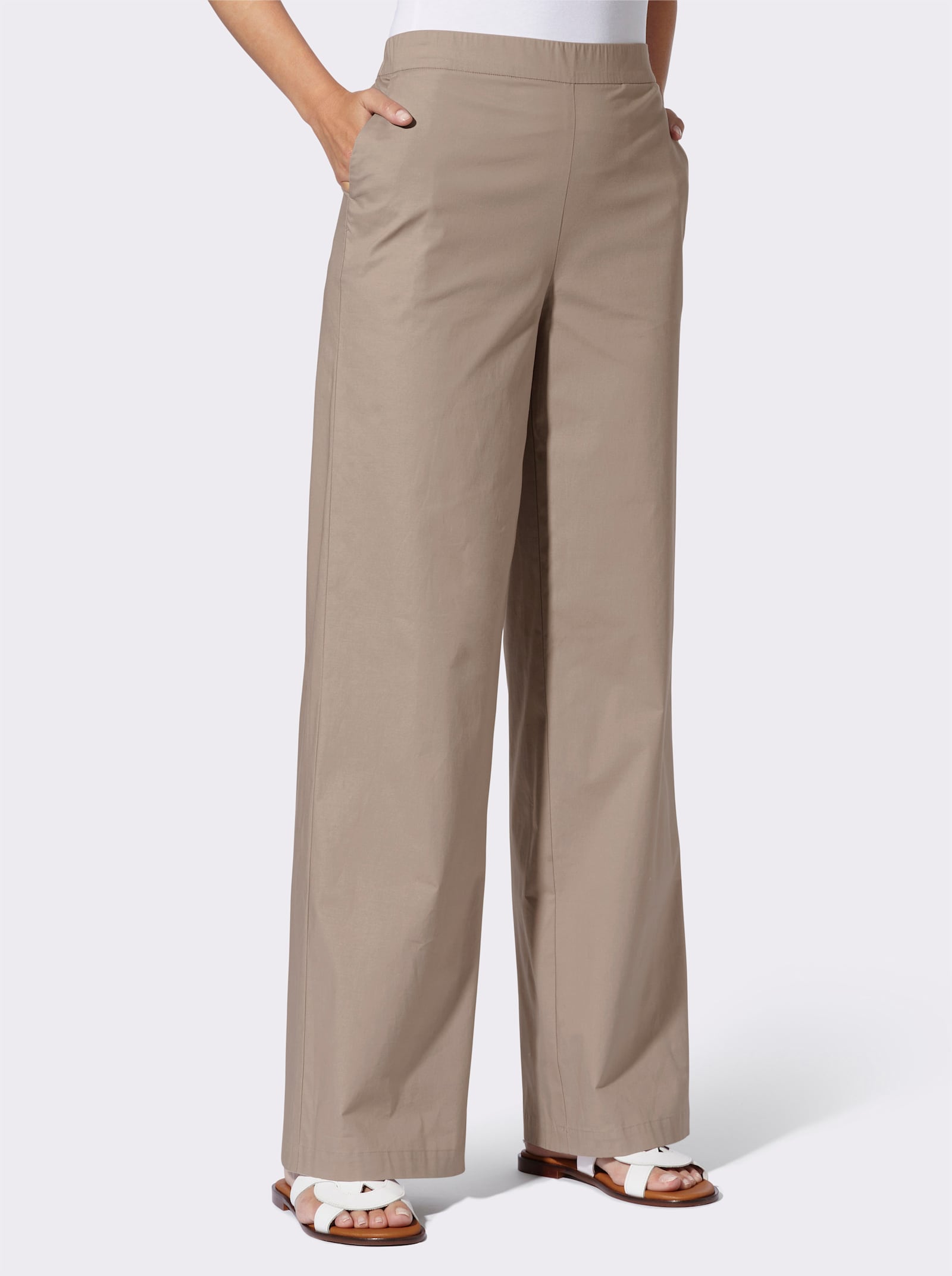 heine Comfortbroek met wijde pijpen - sesam