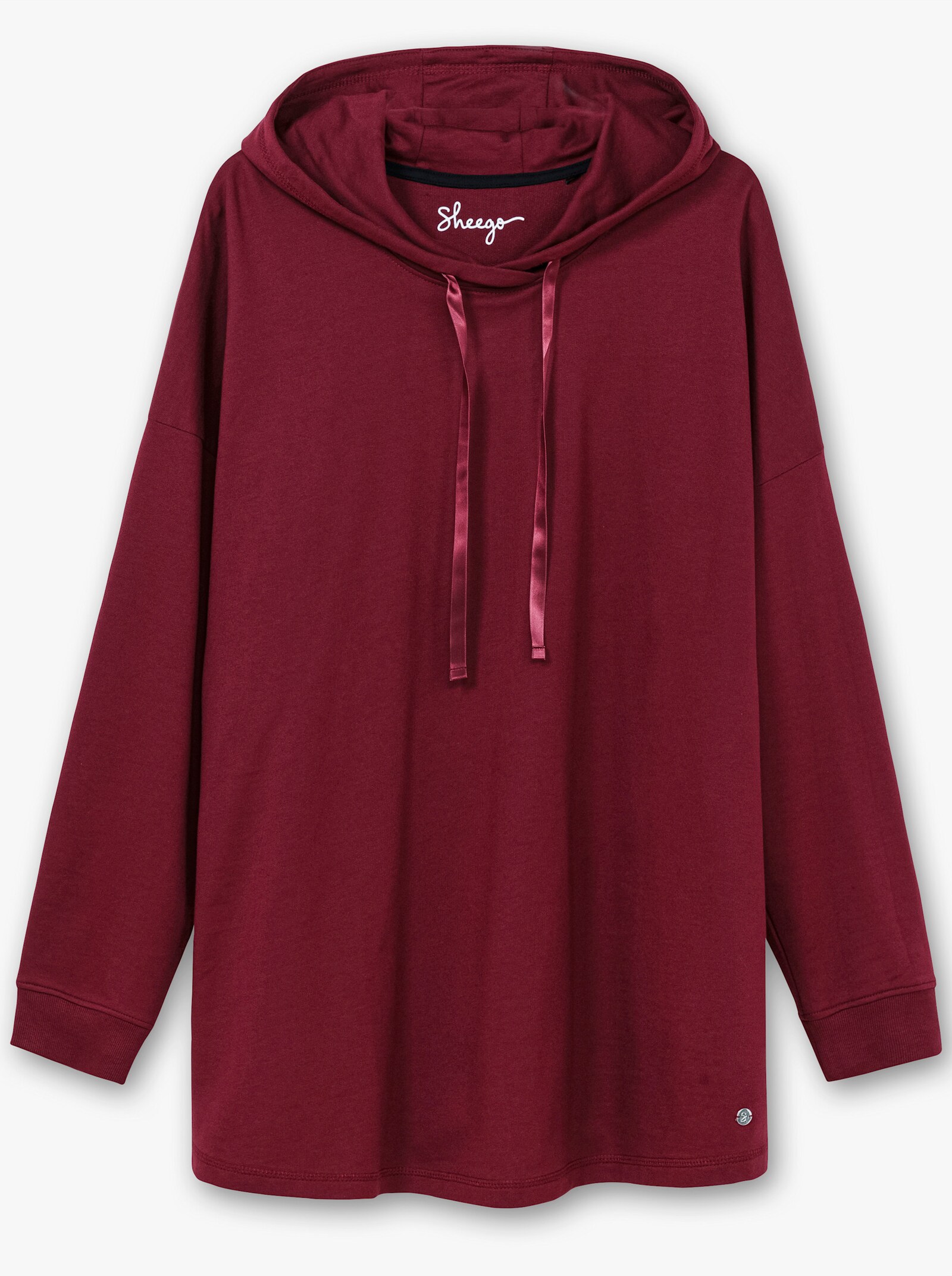 sheego Longsweatshirt in Oversize-Form - weinrot