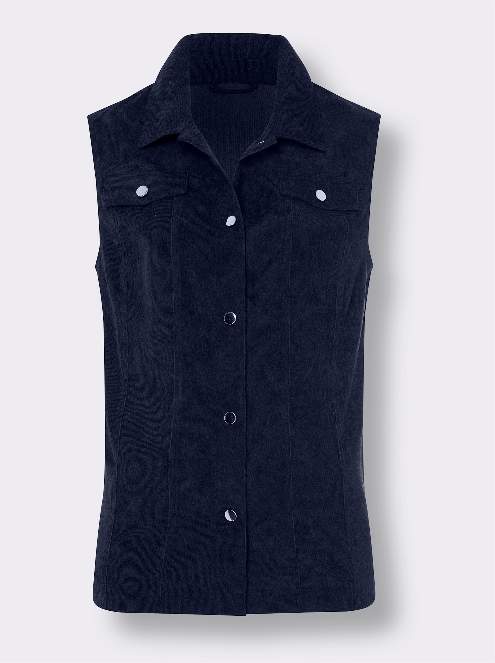 Cordweste mit Schulterpasse, pflegeleicht - marine