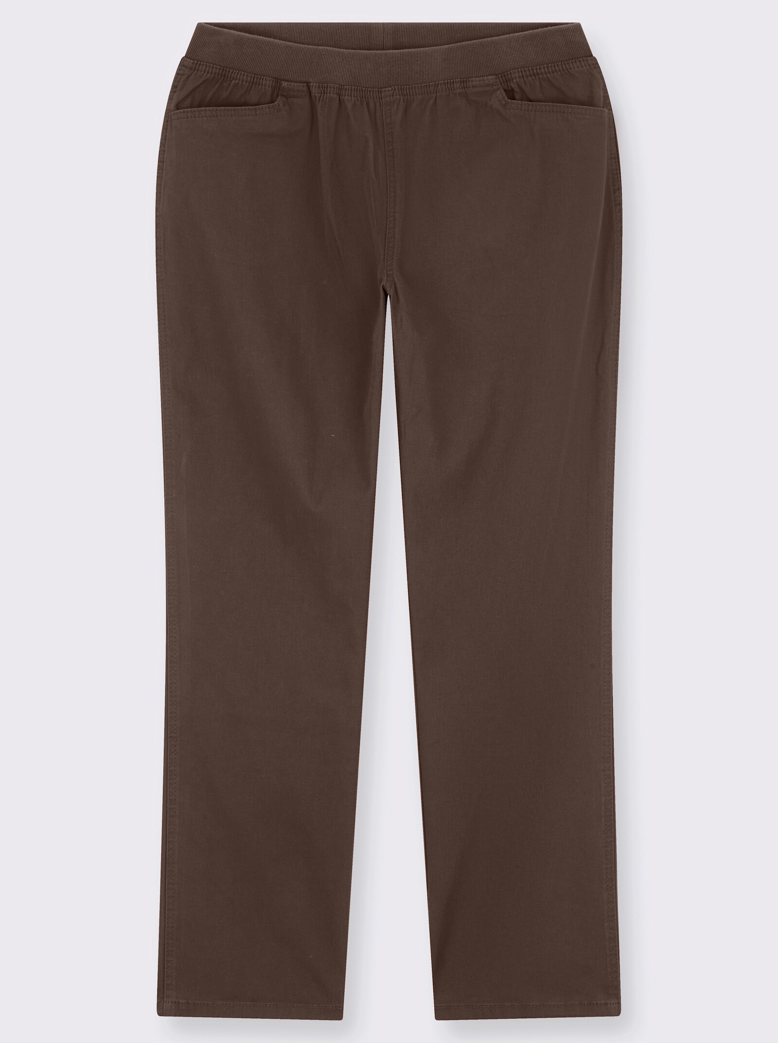 Stretch-Jeans mit Rundum-Dehnbund - taupe