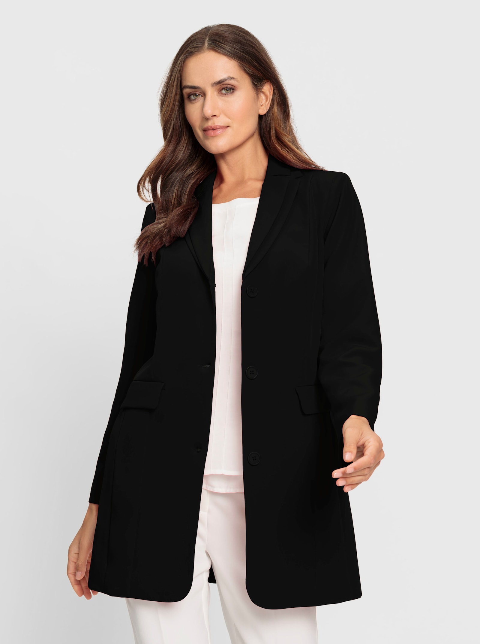 heine Longblazer mit doppeltem Revers - schwarz