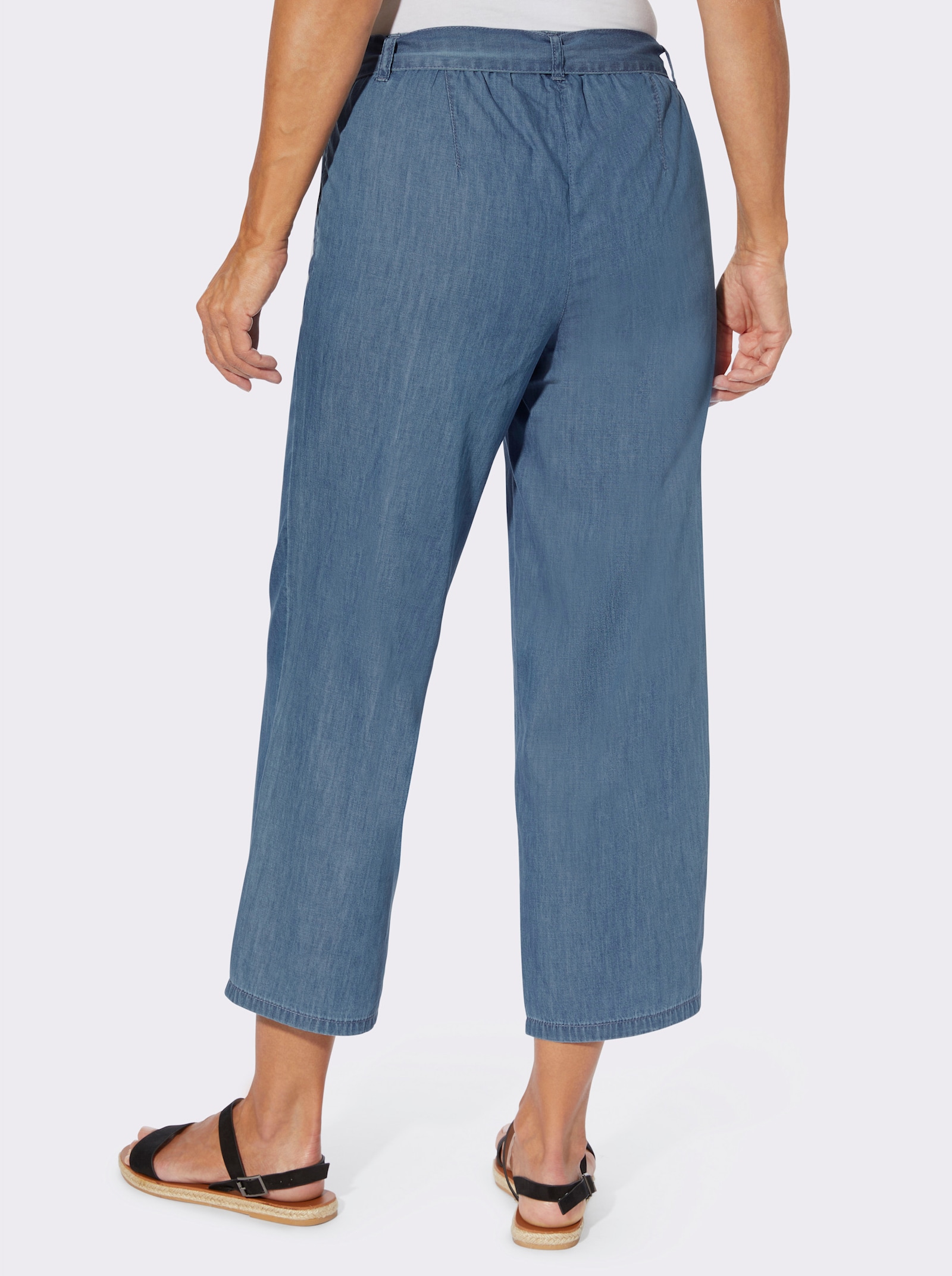 Culotte met afneembare bindceintuur - blue-bleached