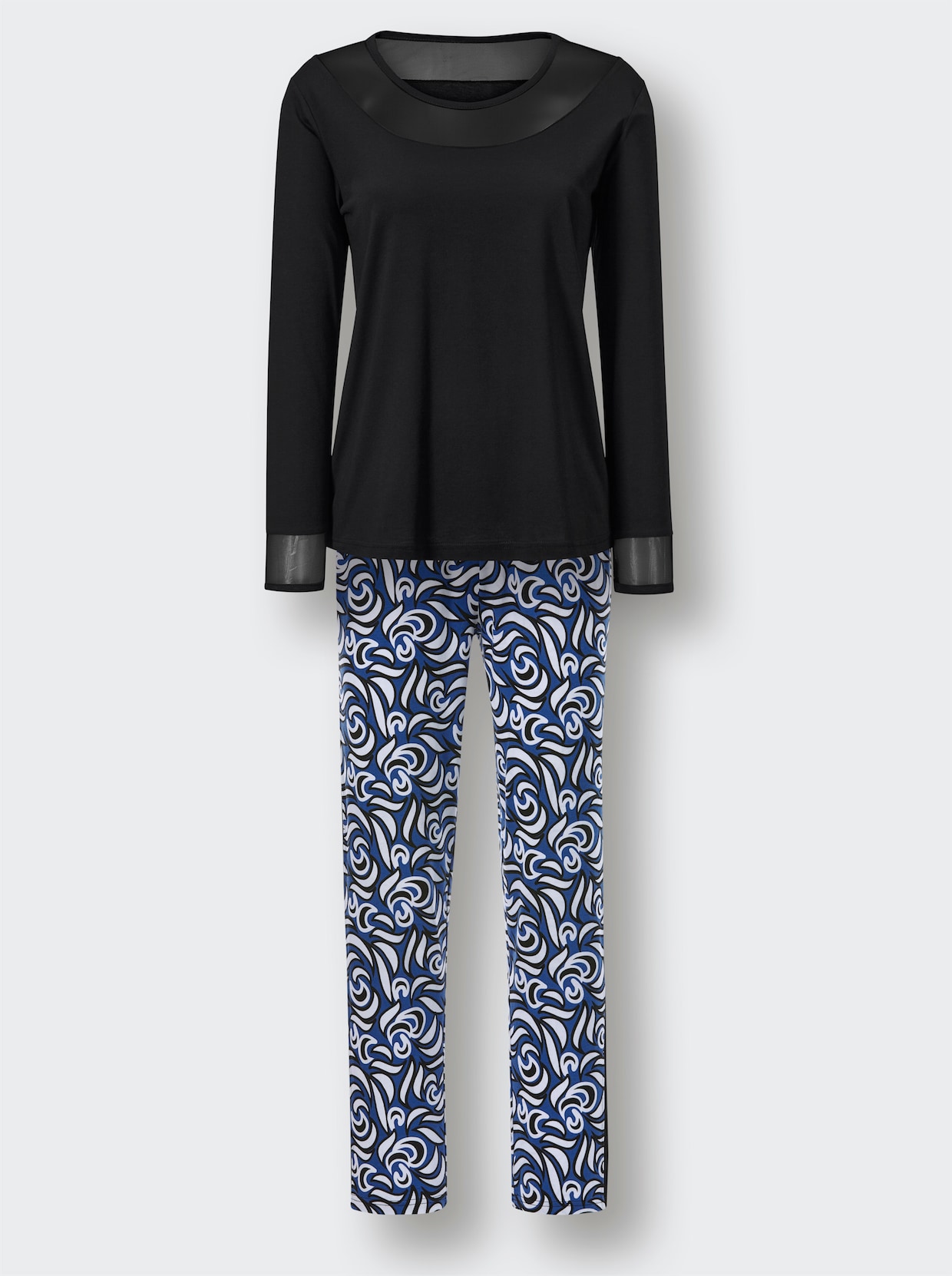 wäschepur Pyjama - noir-bleu roi à motifs