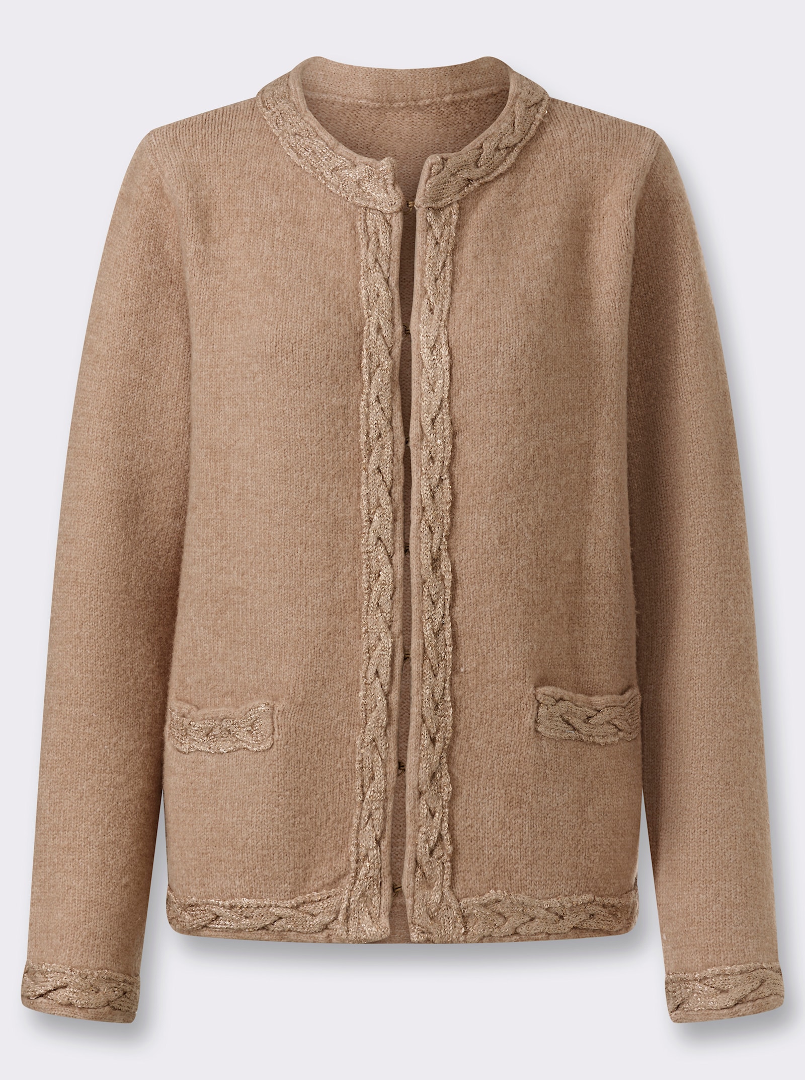 heine Strickjacke mit Effektgarn - camel