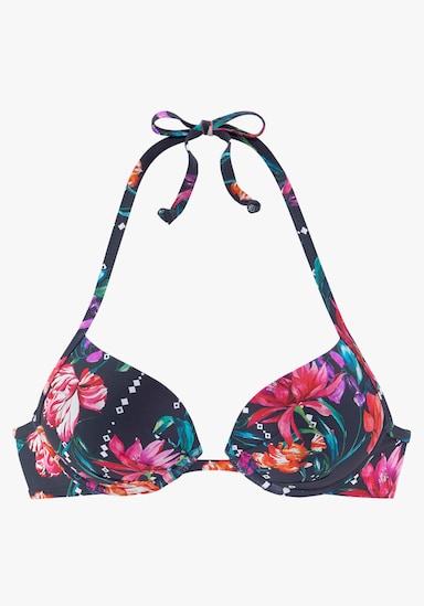 Sunseeker Push-Up-Bikini-Top - marine-bedruckt