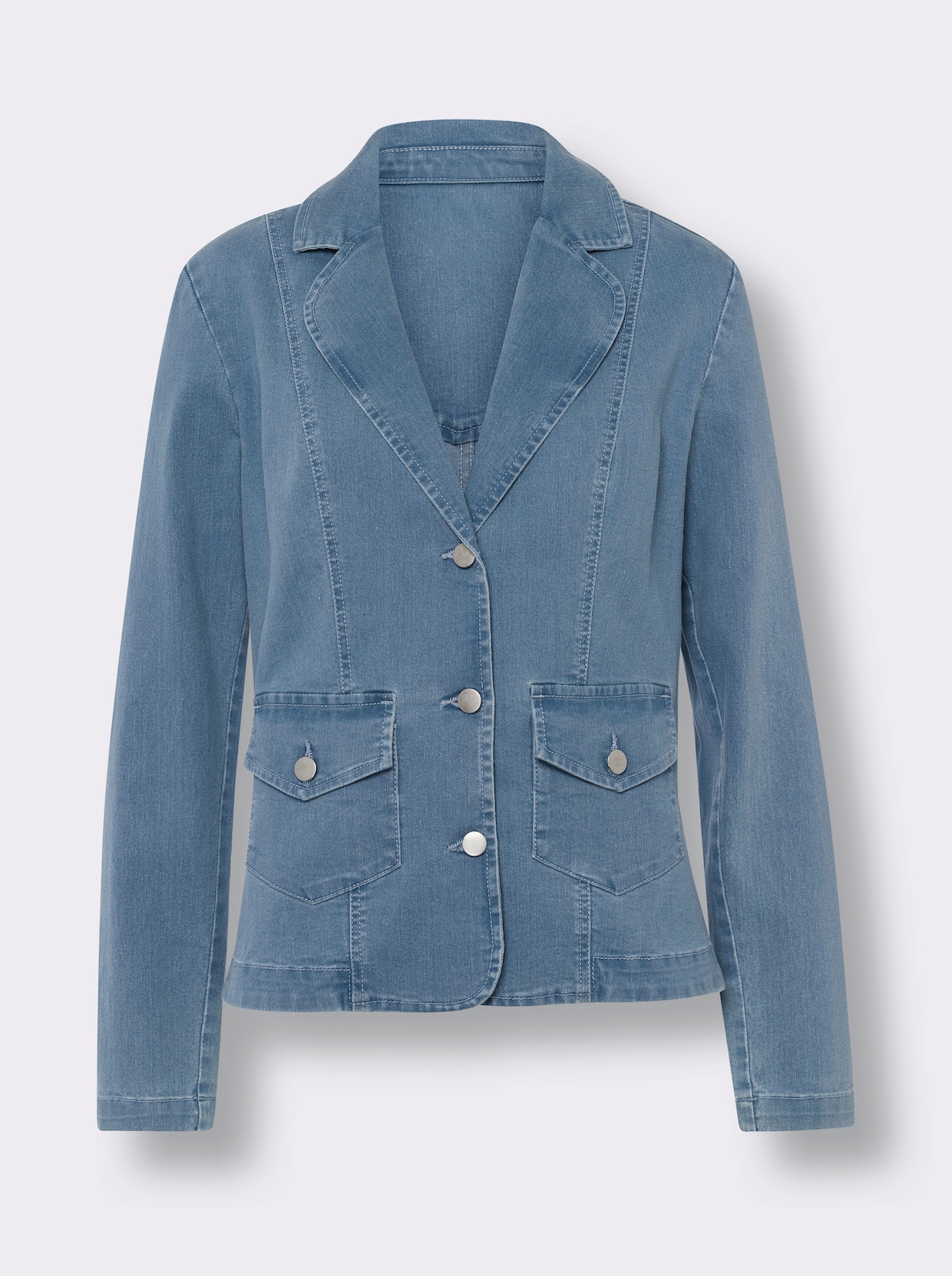 jeansblazer - blue-bleached