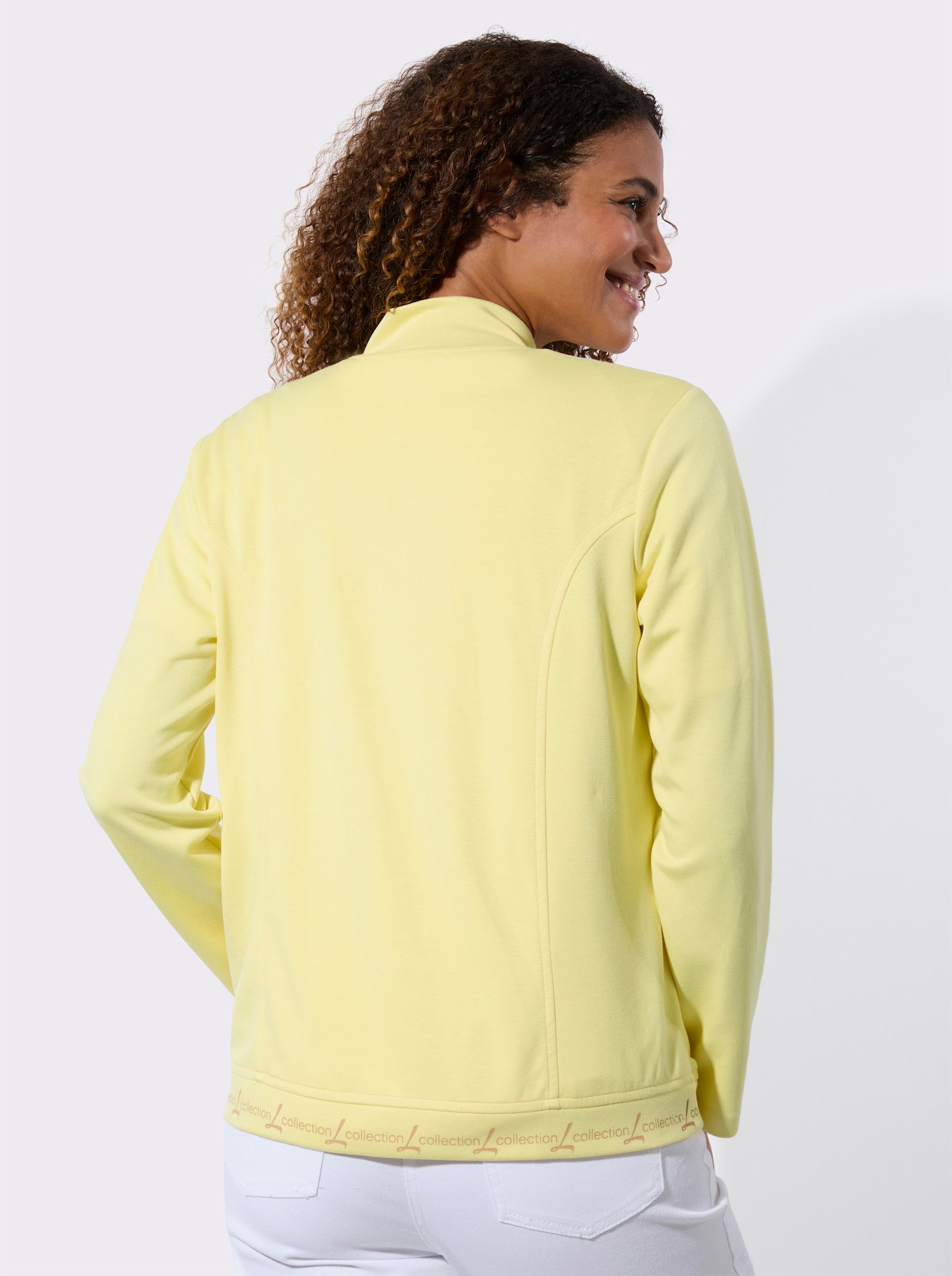 Shirtjacke mit Stehkragen - zitrone