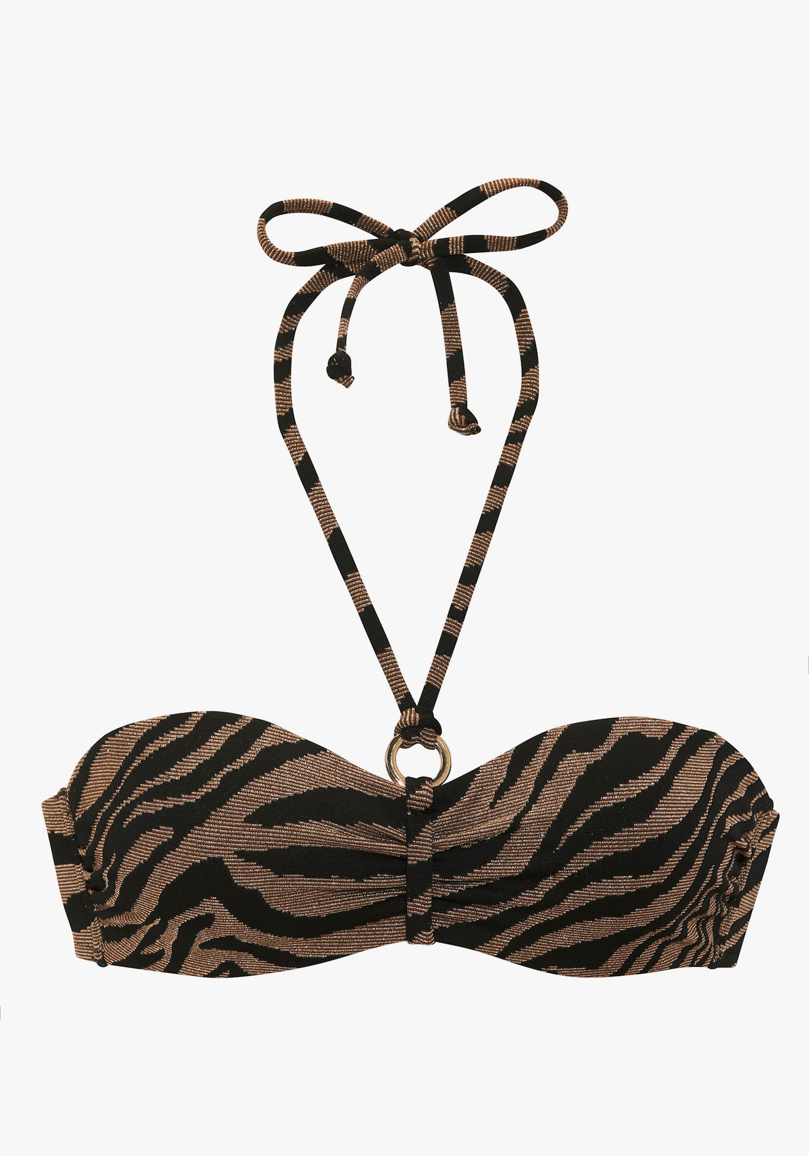 Bruno Banani Bügel-Bandeau-Bikini - schwarz-gold