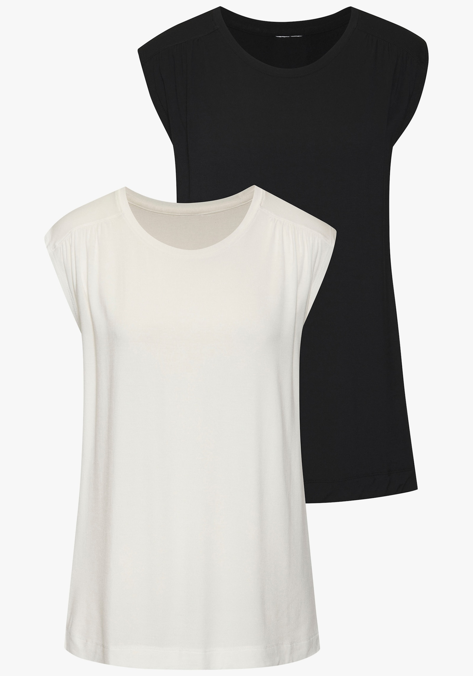 LASCANA Shirttop - schwarz, creme