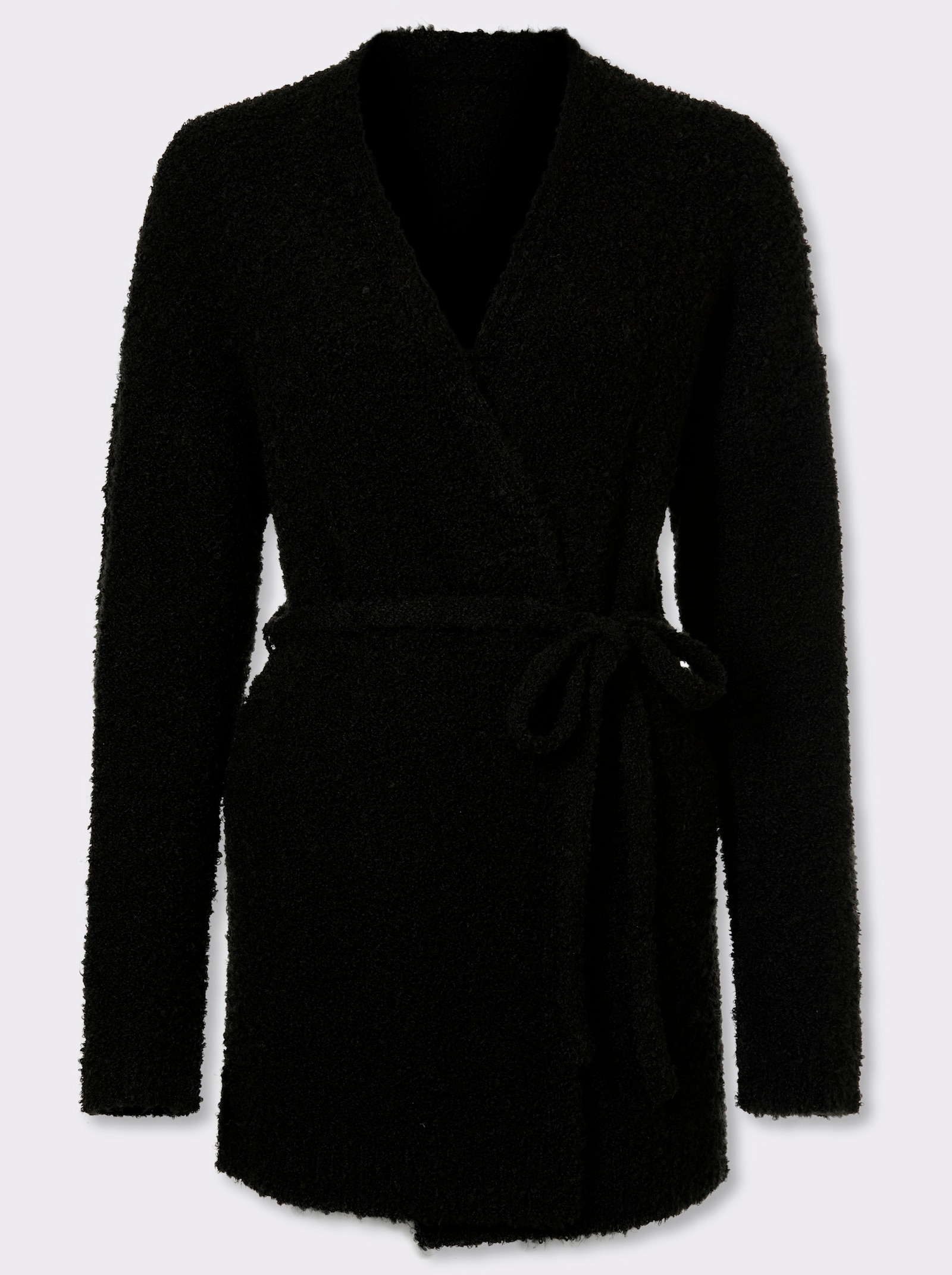 heine Strickjacke in Bouclé-Optik - schwarz