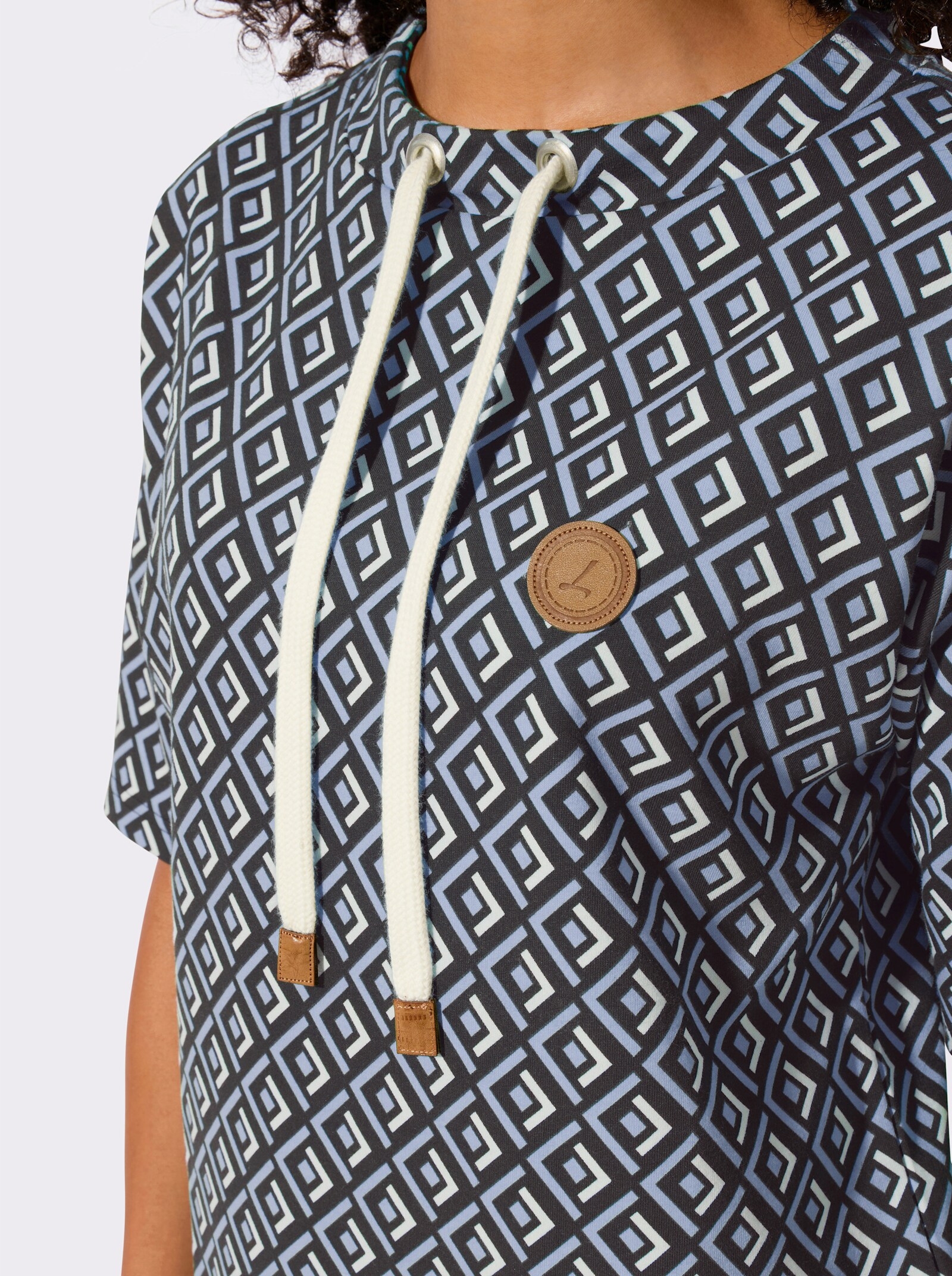 Sweatshirt imprimé - bleu glacier-noir à motifs