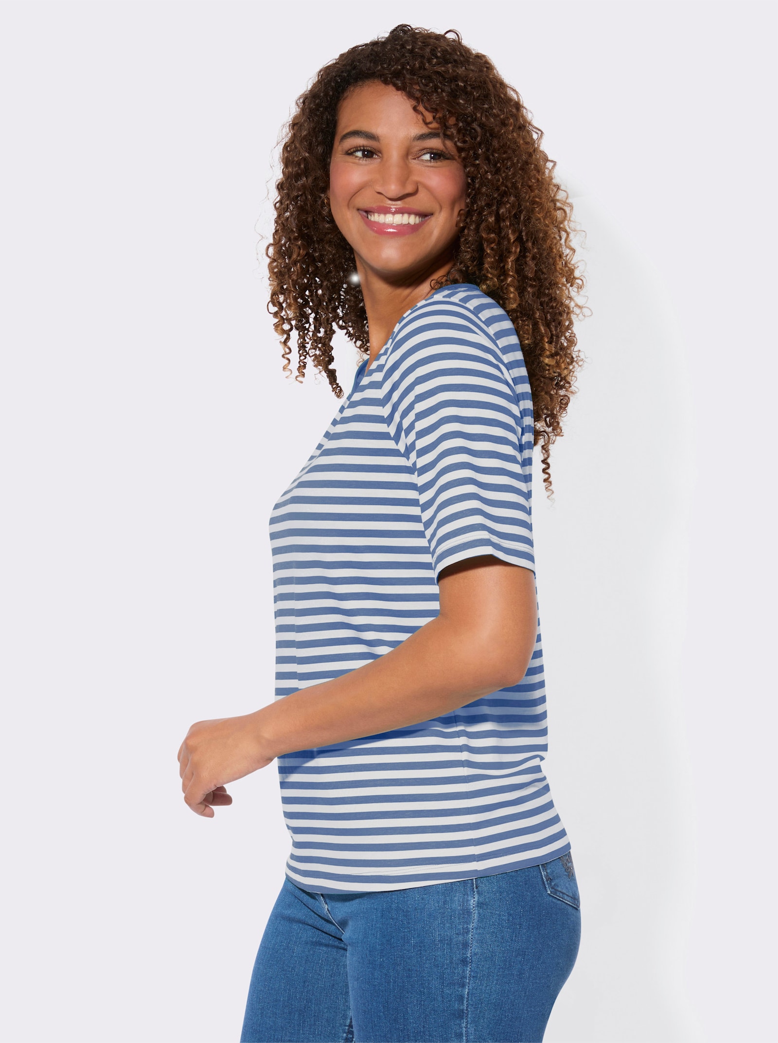 Shirt-Set mit kurzen Ärmeln - jeansblau