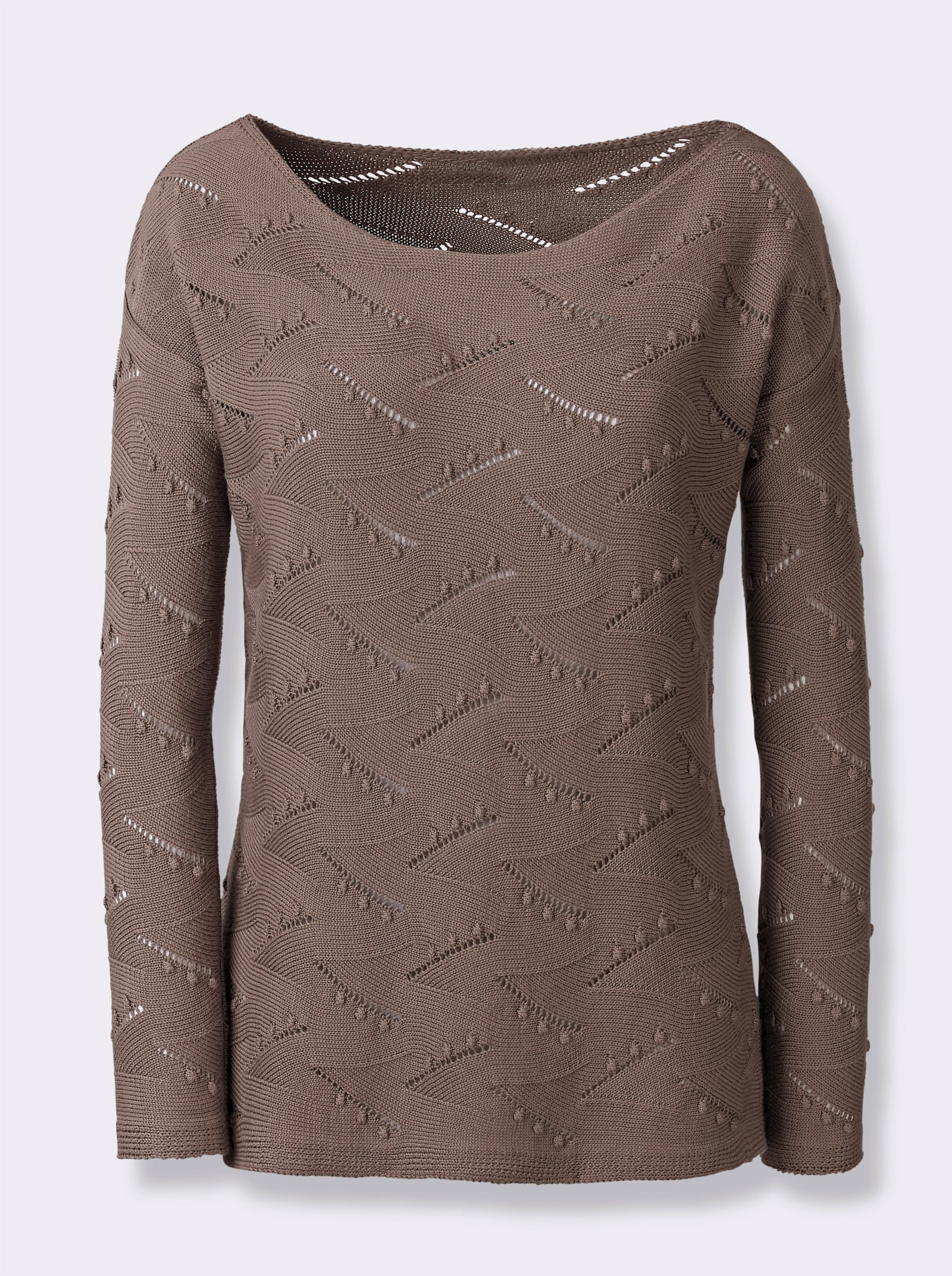 heine Ajourpullover , auch schulterfrei zu tragen - dunkeltaupe