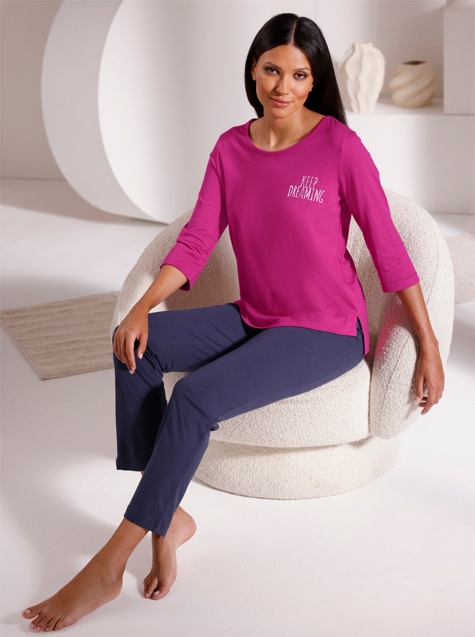 wäschepur Schlafanzug - magenta-marine