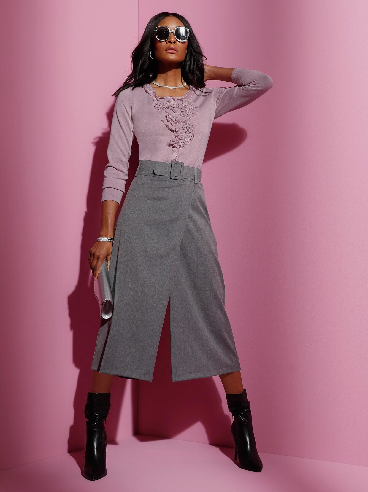 Pullover met lange mouwen - roze