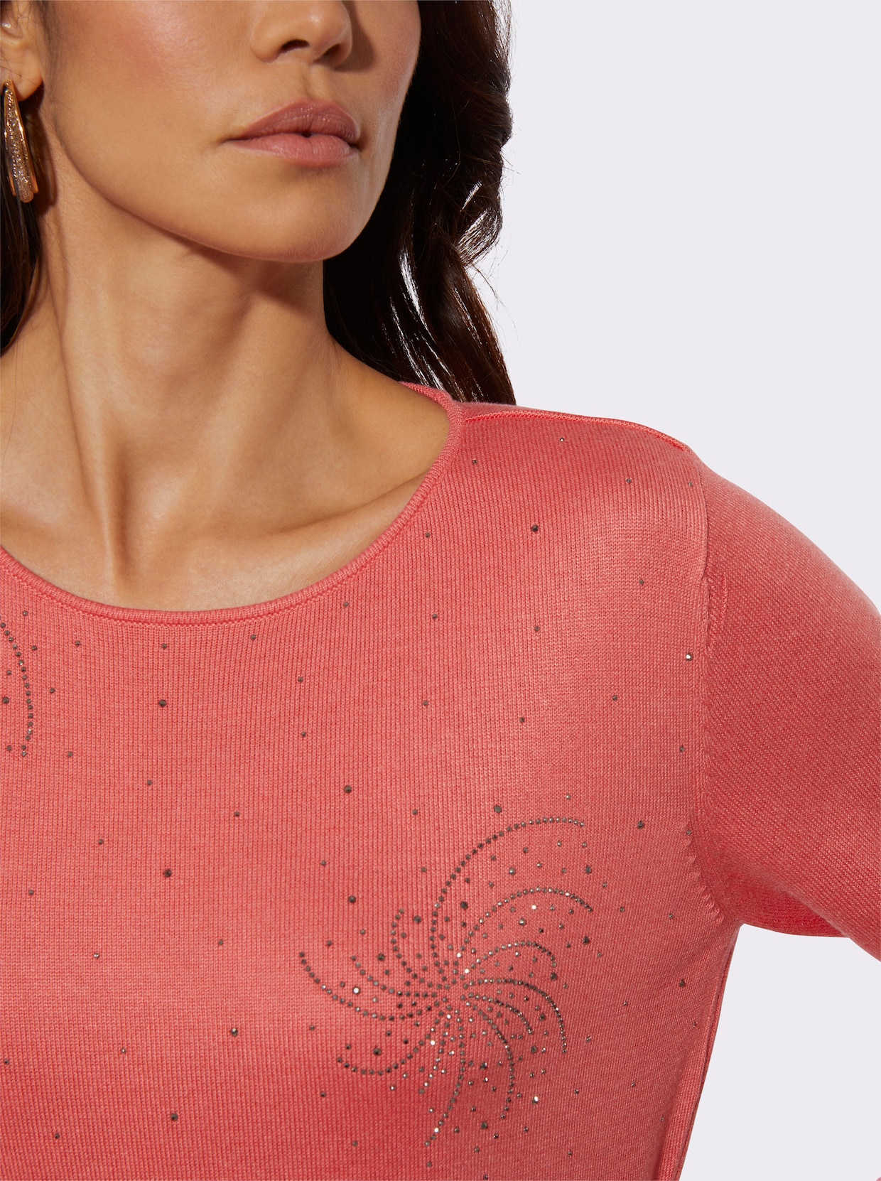 Feinstrickpullover - koralle