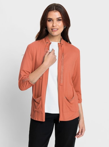 Shirtjacke mit 2 Taschen - papaya