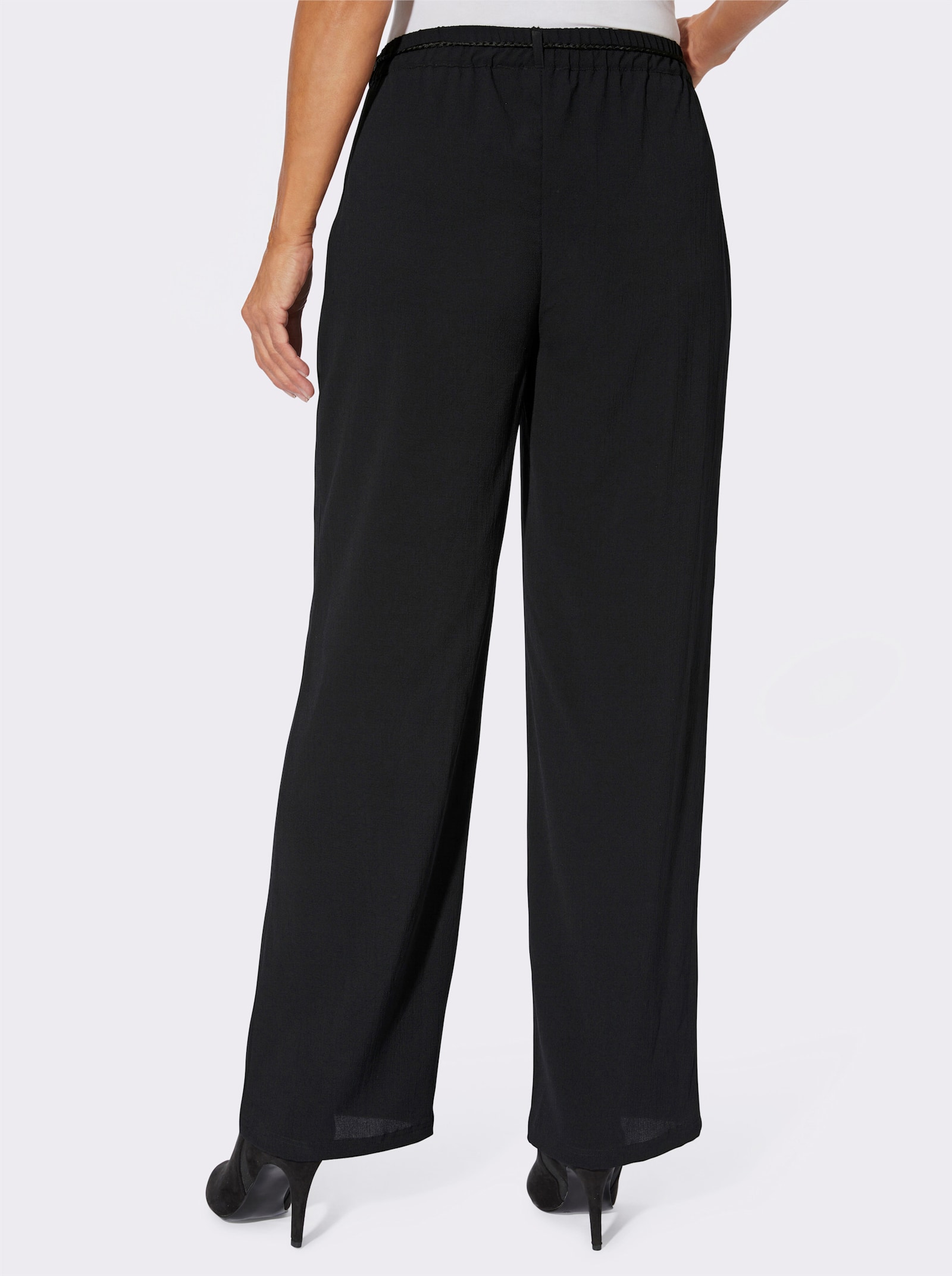 Schlupfhose mit weitem Bein - schwarz