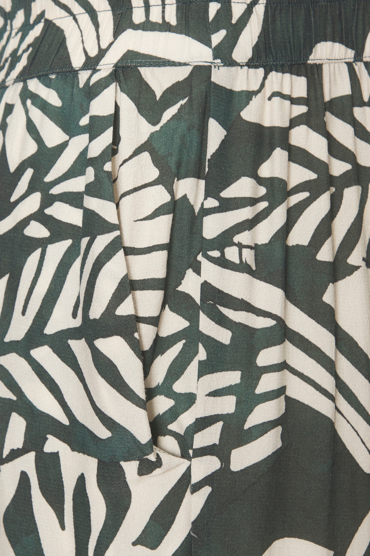 LASCANA Pantalon - vert-crème imprimé