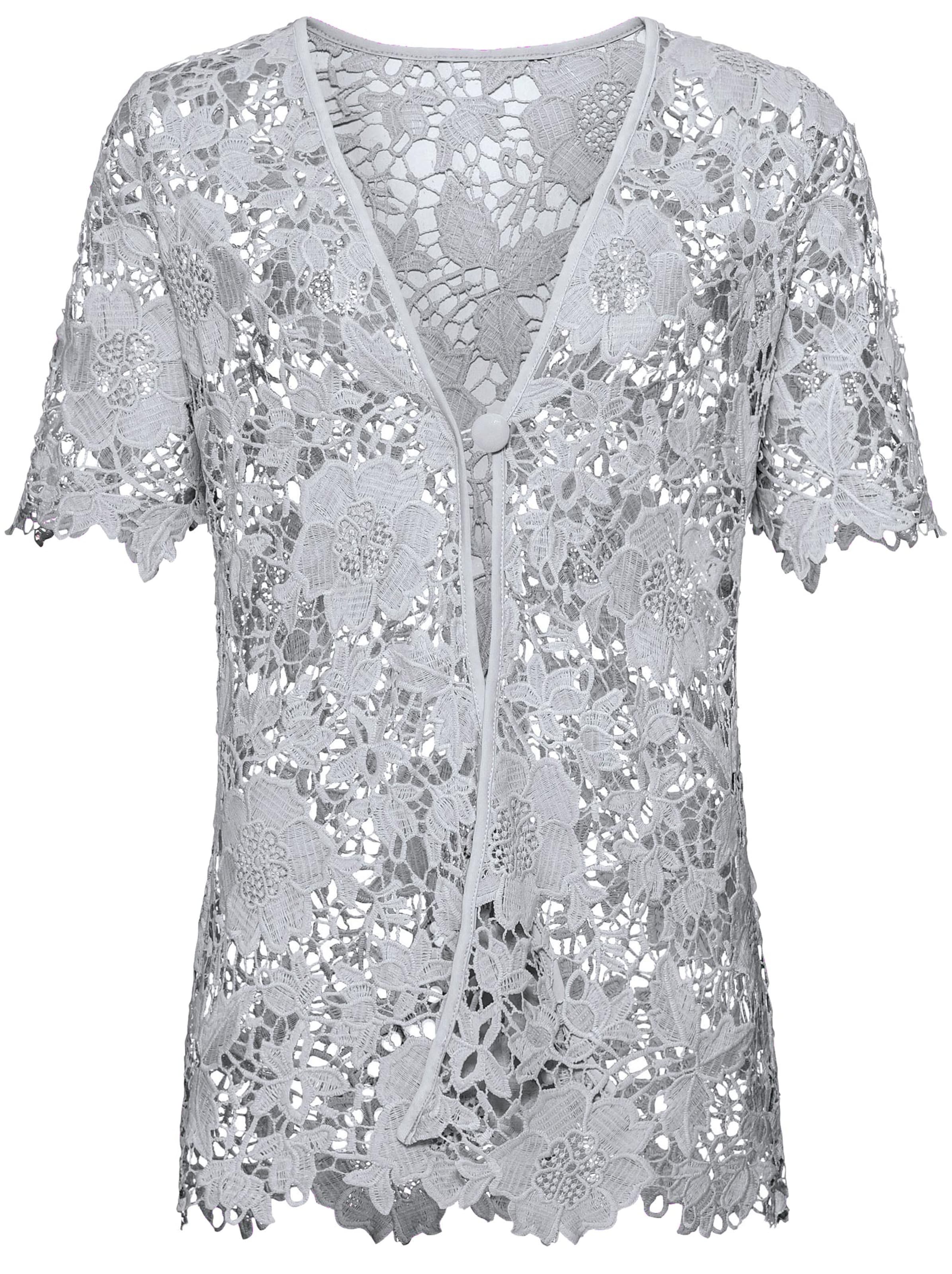 Spitzen-Jacke - silbergrau